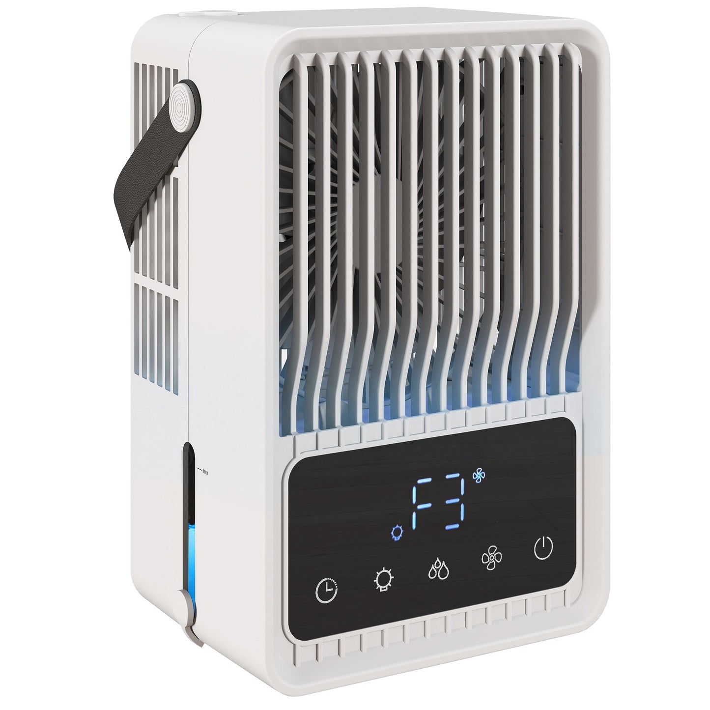 23.2 cm Desk Fan with Humidifier, 3-Speed Table Fan with 550ml Water Tank, Small Fan with RGB Light for Bedroom, Home Office, Black