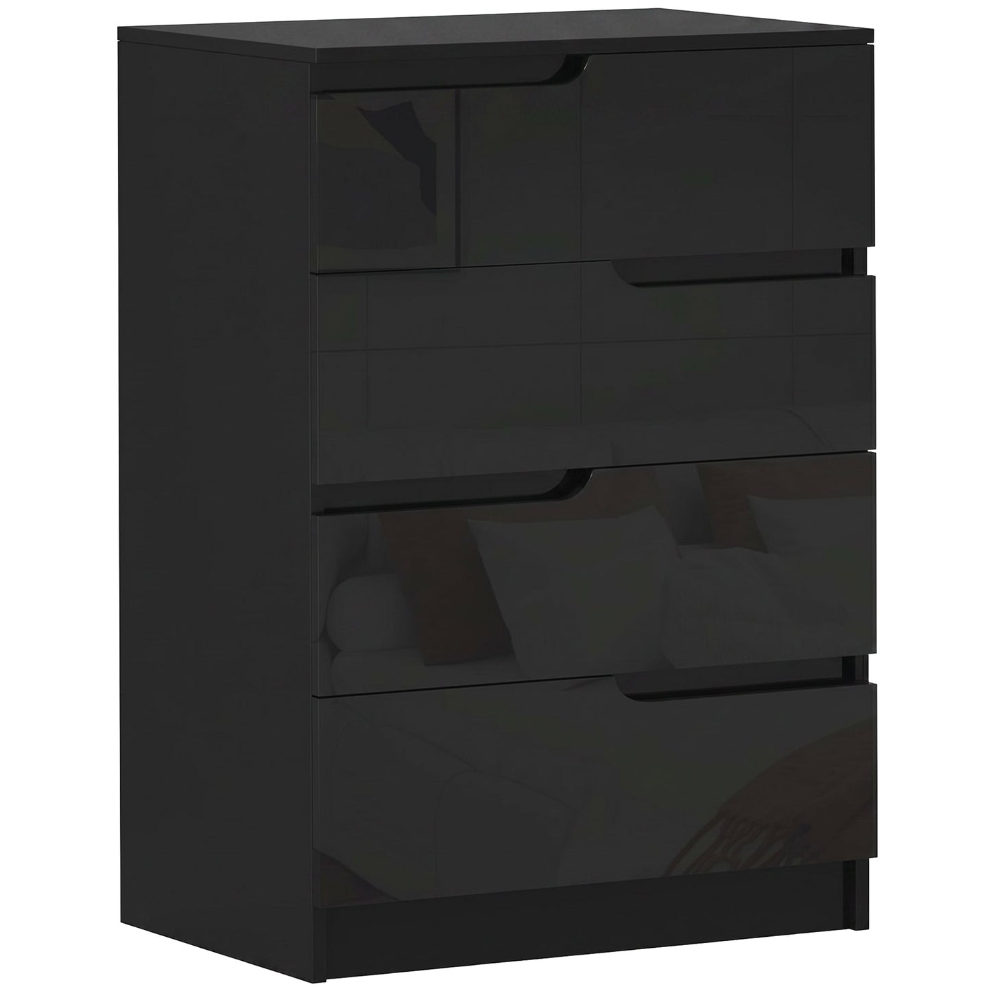Modern Dresser with 4 Drawers, Chest of Drawers for Bedroom, Living Room, 60 x 40 x 85cm, Black