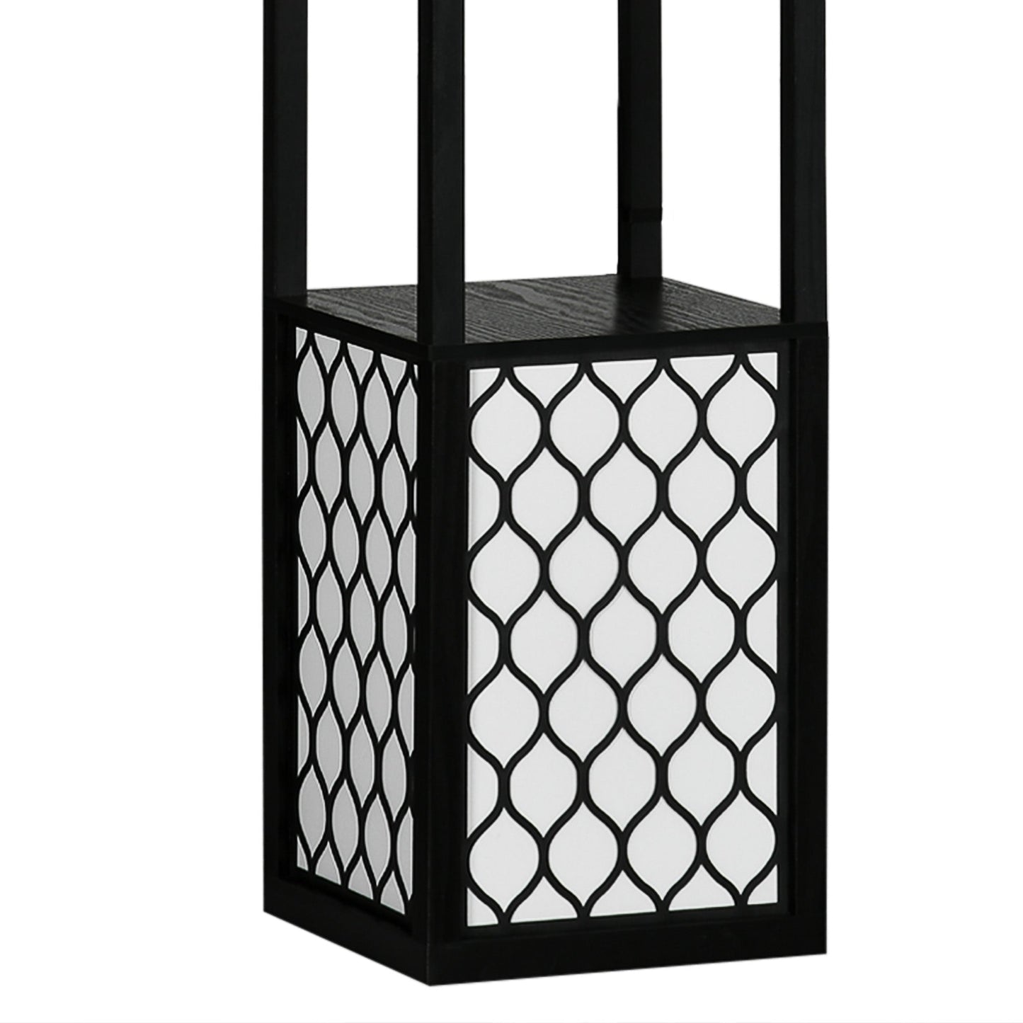 HOMCOM Floor Lamp with Shelves, Dual Light, Modern Tall Standing Lamps for Living Room, Bedroom, with Pull Chain Switch, Bulb not Included, Black