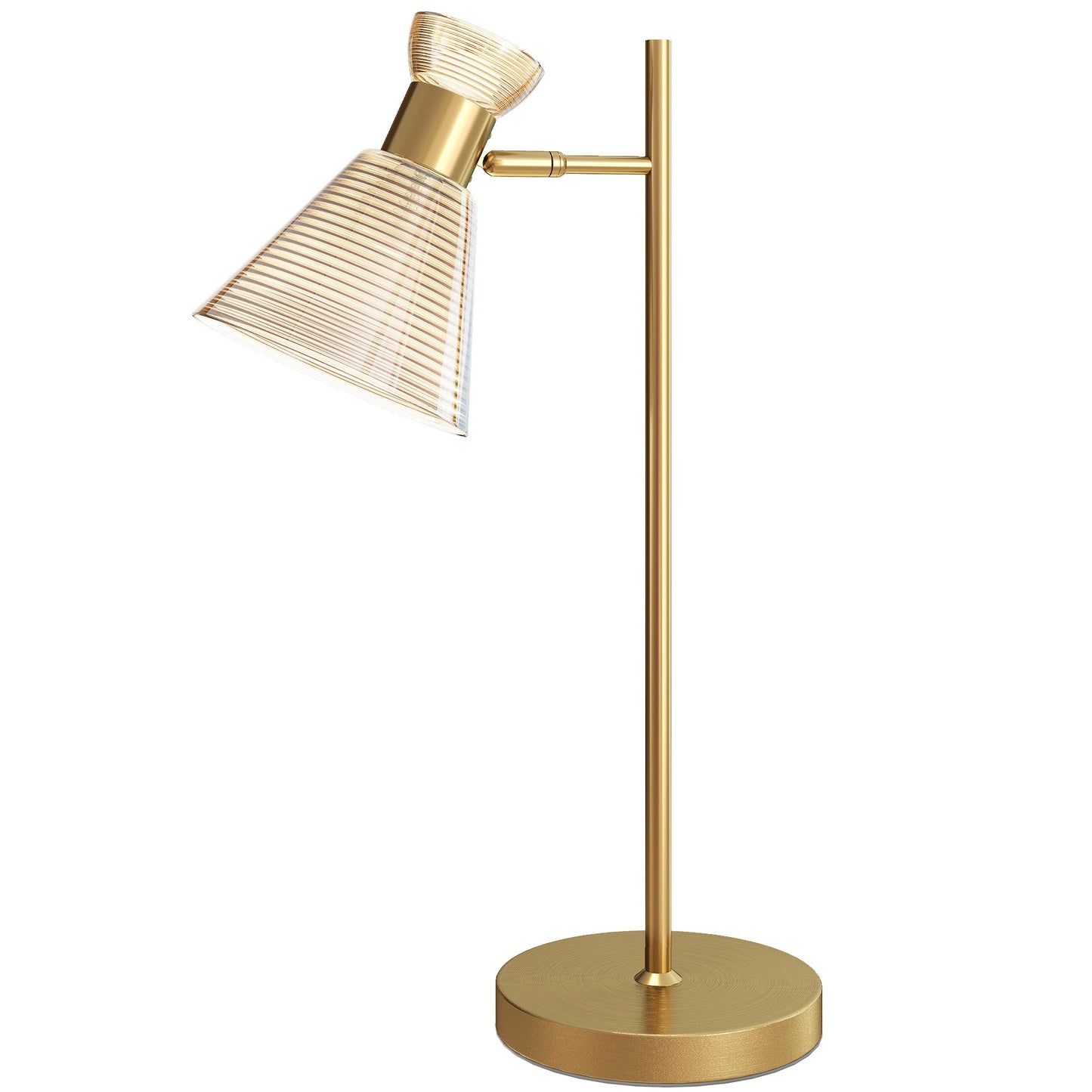 Modern Table Lamp, Bedside Lamp with Adjustable Flower-Shaped Head and E27 Socket for Living Room Bedroom Study, Bulb Not Included, Gold Tone