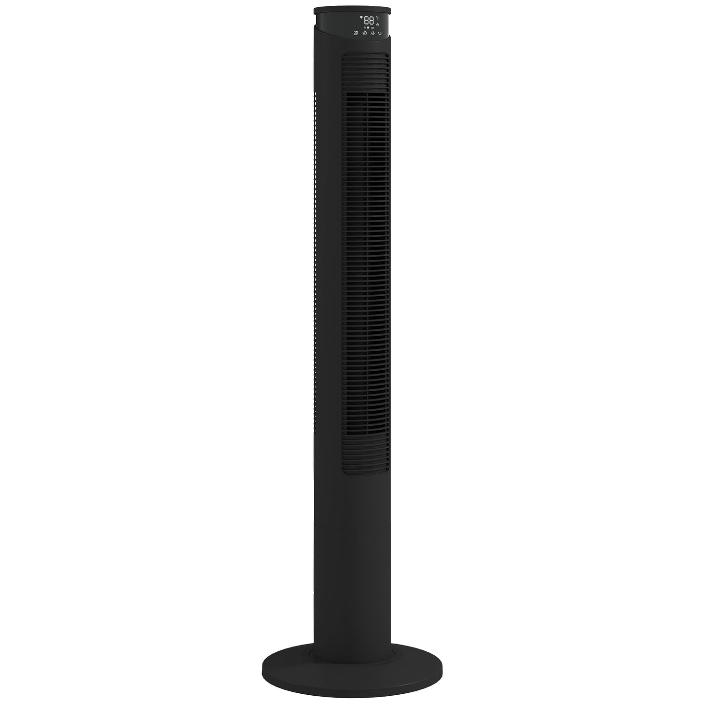 116 cm Tower Fan for Cooling, Standing Floor Fan with WiFi Control, 65° Oscillating, 12 Hour Timer, LED Display and Remote Control for Bedroom, Office, Black