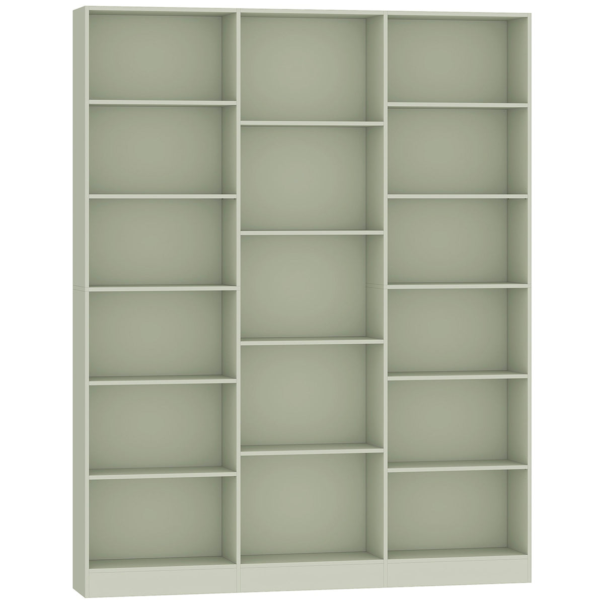 Bookcase with 17 Compartments, 6-Tier Tall Bookshelf with 17 Cubes, Adjustable Shelves, Freestanding Shelving Unit Display Shelf for Home Office, Living Room, 149 x 23.6 x 188 cm, Light Green