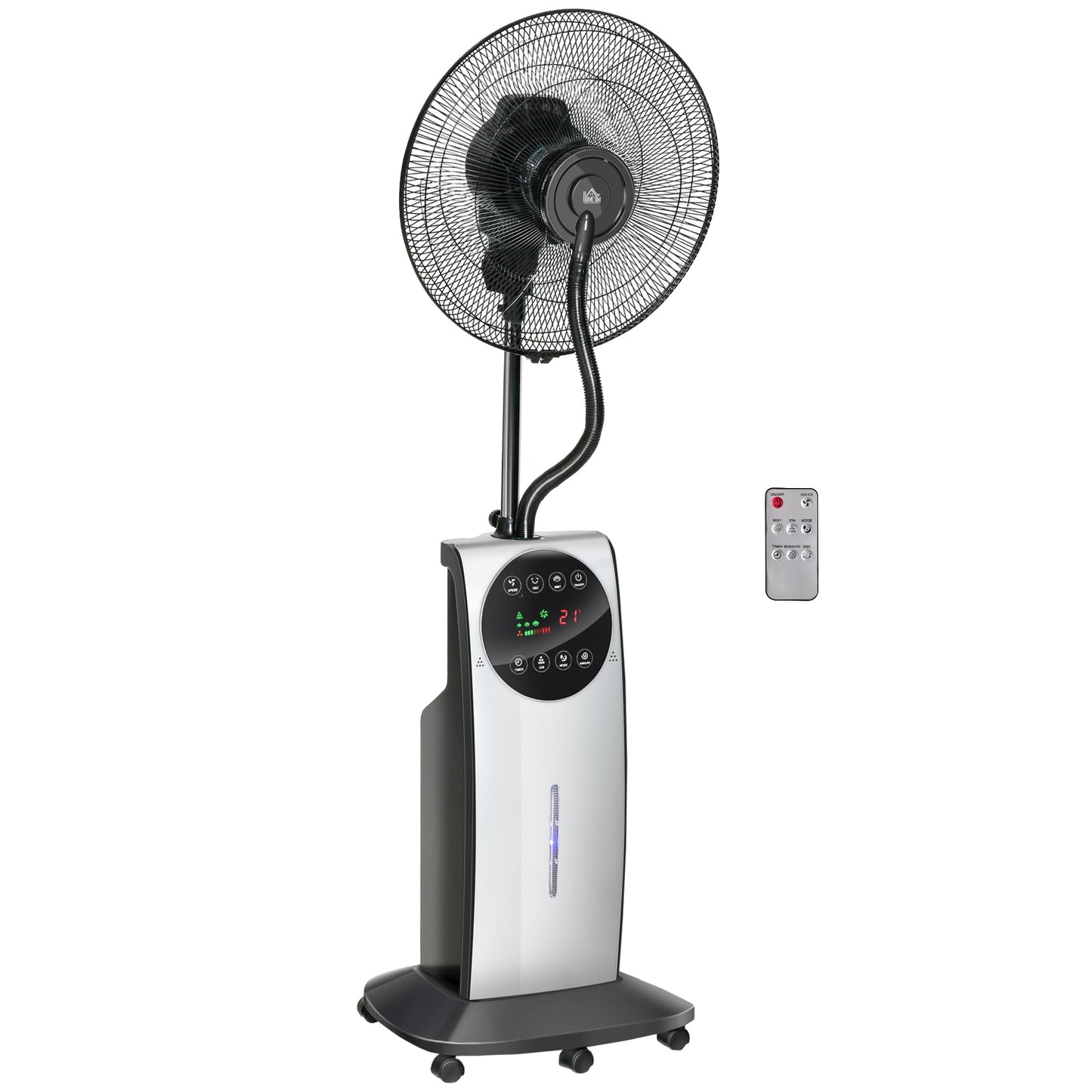 Pedestal Fan with Water Mist Spray, Spray Misting Fan with 70° Oscillation, Tilt Head, 3 Speeds, 3 Modes, Adjustable Mist, 3.1L Water Tank, Timer for Home, 135 cm