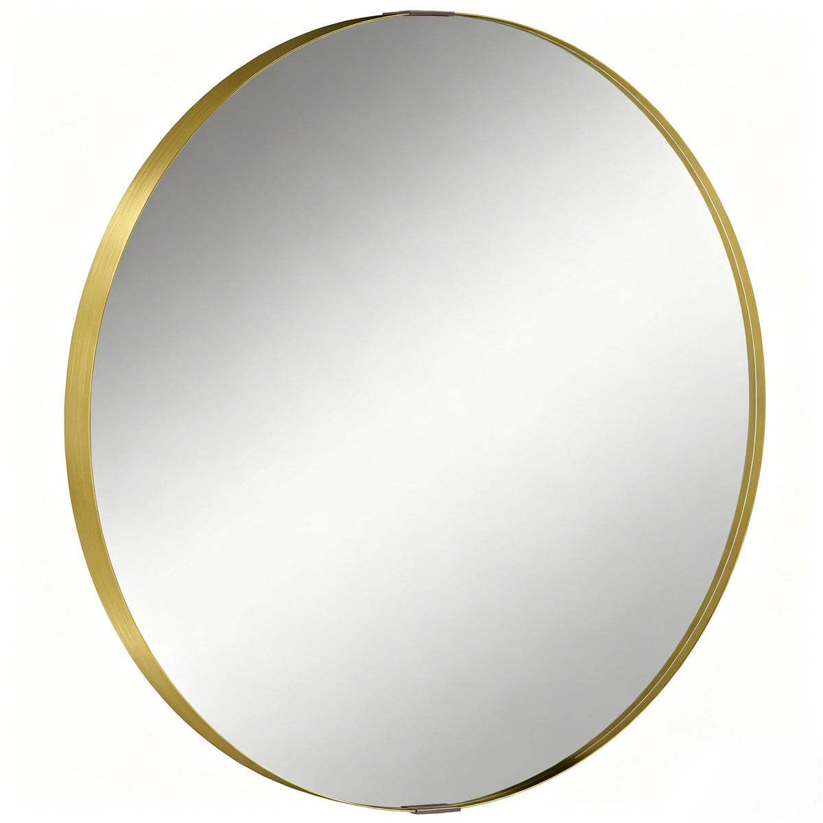 Round Wall Mirror 61 cm, Wall Mounted Bathroom Mirror with Tempered Safety Glass and Aluminium Alloy Frame for Living Room, Bedroom, Entryway, Home, Gold Tone