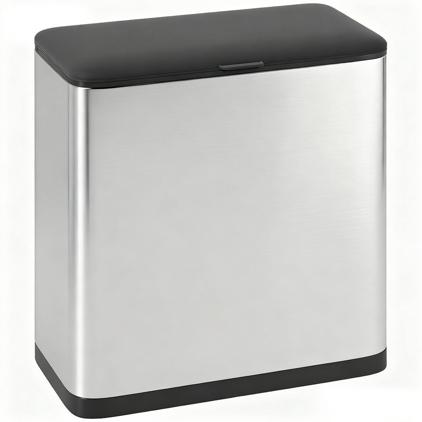 8L Hanging Kitchen Bin, Stainless Steel Rubbish bin with Press-to-Open and Stay-Open Lid, Removable Inner Bucket for Kitchen Cabinet Door, Under Sink, Bedroom, Office, Silver Tone