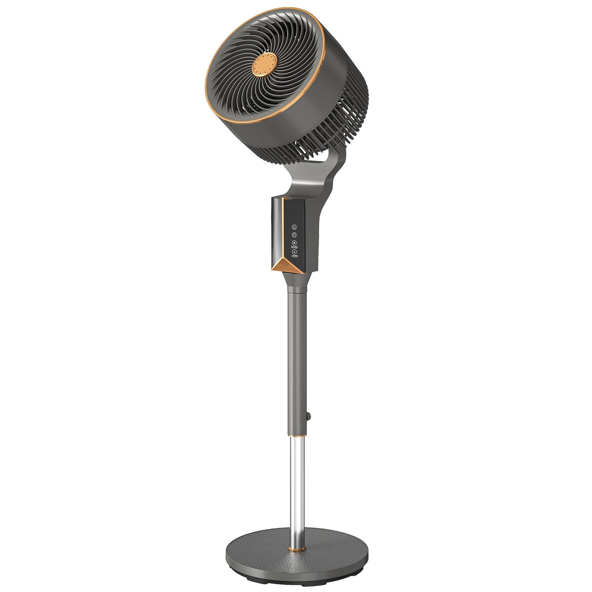 20 dB Silent Standing Fan for Bedroom, 46" Pedestal Fan with 65° Oscillating, 85° Vertical Tilt, 8 Speeds, Remote Control, 12H Timer, Adjustable Height, Grey