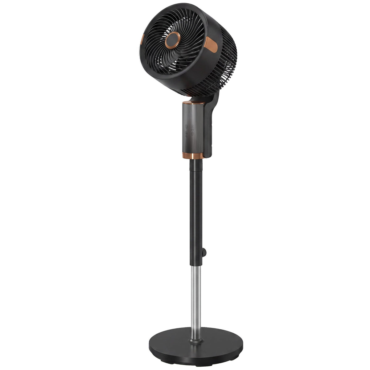 20 dB Silent Standing Fan for Bedroom, 44" Pedestal Fan with 55° Oscillating, 90° Vertical Tilt, 8 Speeds, LED Light, Remote Control, 12H Timer, Adjustable Height, Black