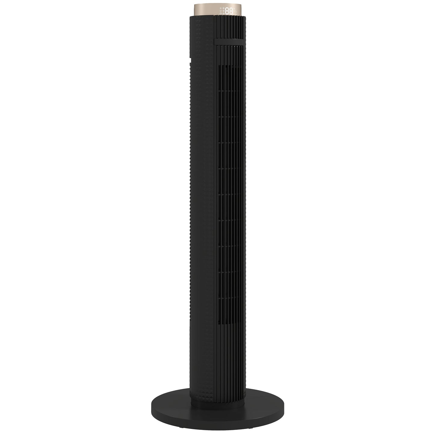 Tower Fan, Standing Floor Fan with Remote Control, WiFi App Control, 65° Oscillating, 3 Speed 4 Modes, 12 Hour Timer and Night Light for Bedroom Office, Black