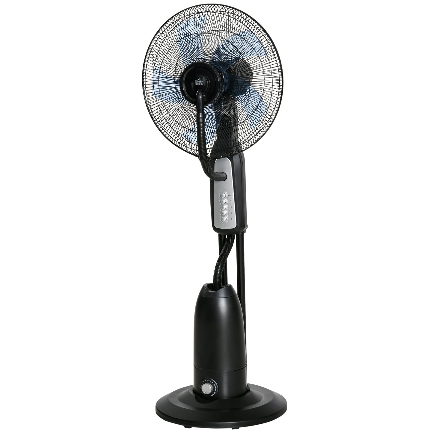 HOMCOM 18" Pedestal Fan with Water Mist Spray, Standing Fan, Humidifying Misting Fan with 3 Speeds, 2.8L Water Tank, Black