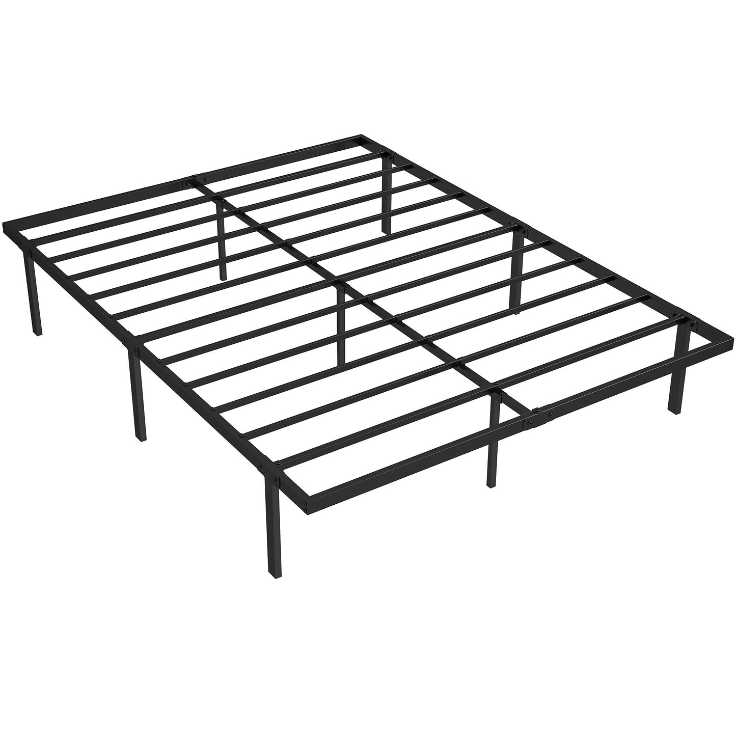 5ft King Bed Frame with Underbed Storage, 35.5 cm Height, Metal Platform Bed Frame with Steel Slat Support, Noise-Free, No Box Spring Needed, Easy Assembly, Black