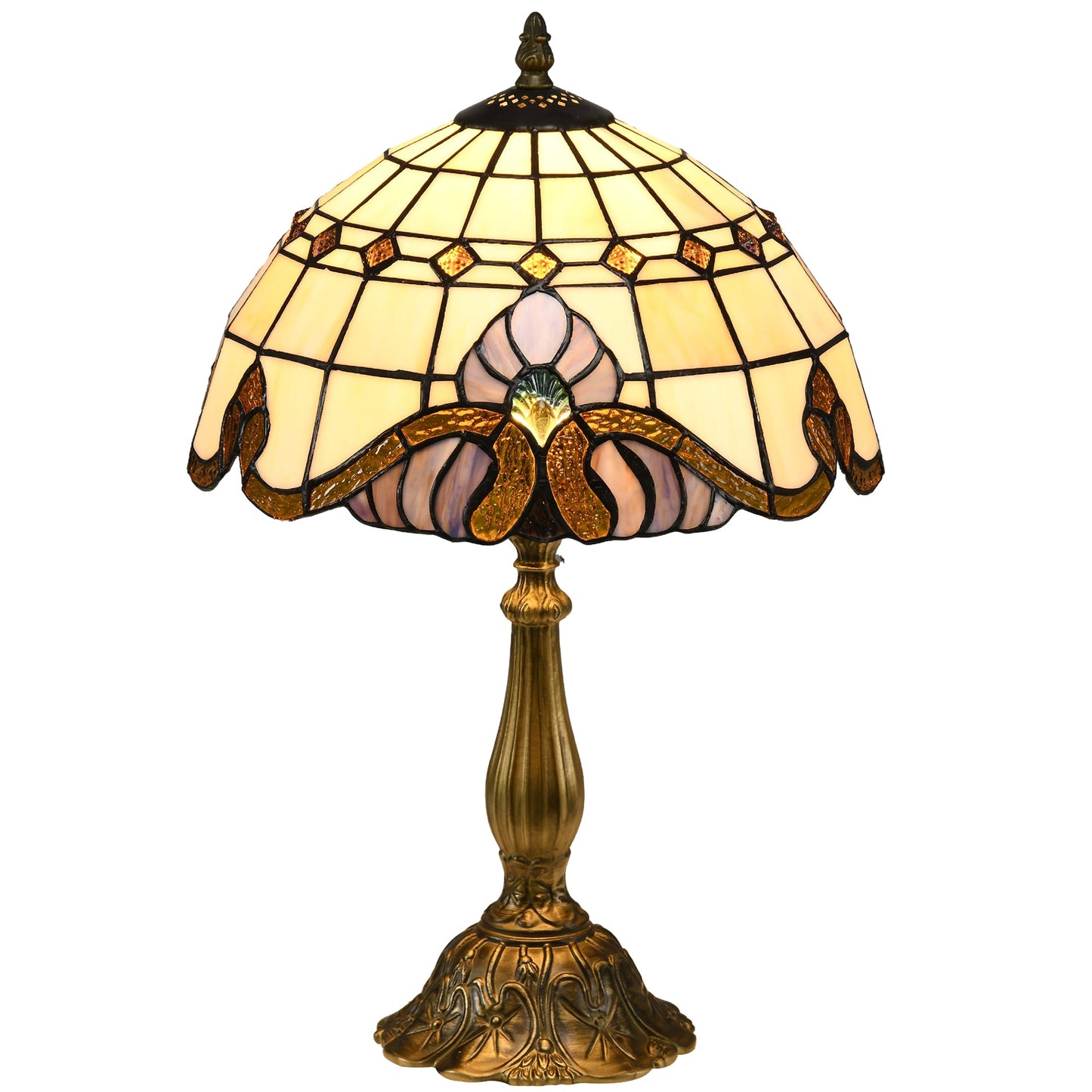 Tiffany Stained Glass Table Lamp, Handmade Antique Bedside Lamp, Decorative Night Light for Bedroom, Living room, Home, Nightstand