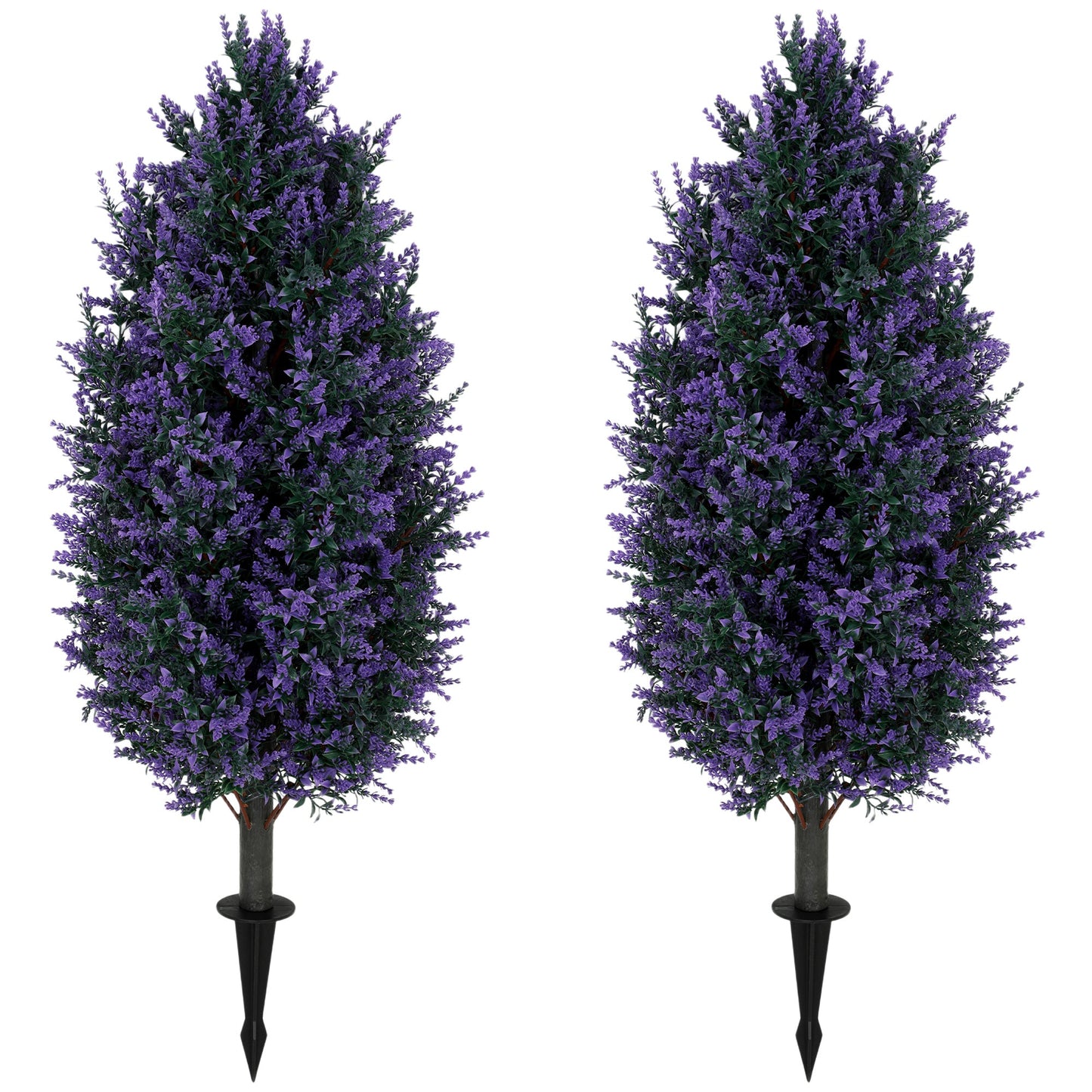 Set of 2 90 cm Artificial Lavender Flowers with Stakes and 642 Blossoms, Greenery Shrub, Indoor Outdoor Fake Plants for Home Office, Living Room, Garden, Patio Decor