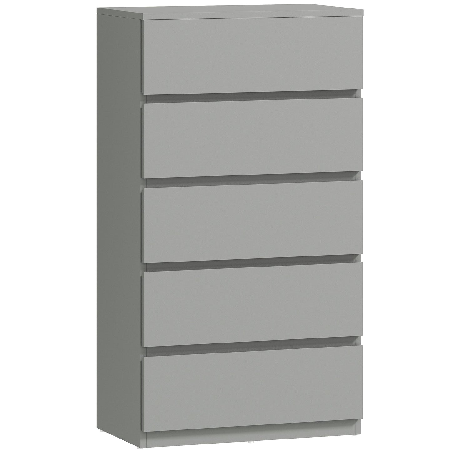 Chest of Drawers, 5 Drawers Storage Cabinet Floor Tower Cupboard for Bedroom Living Room, Grey