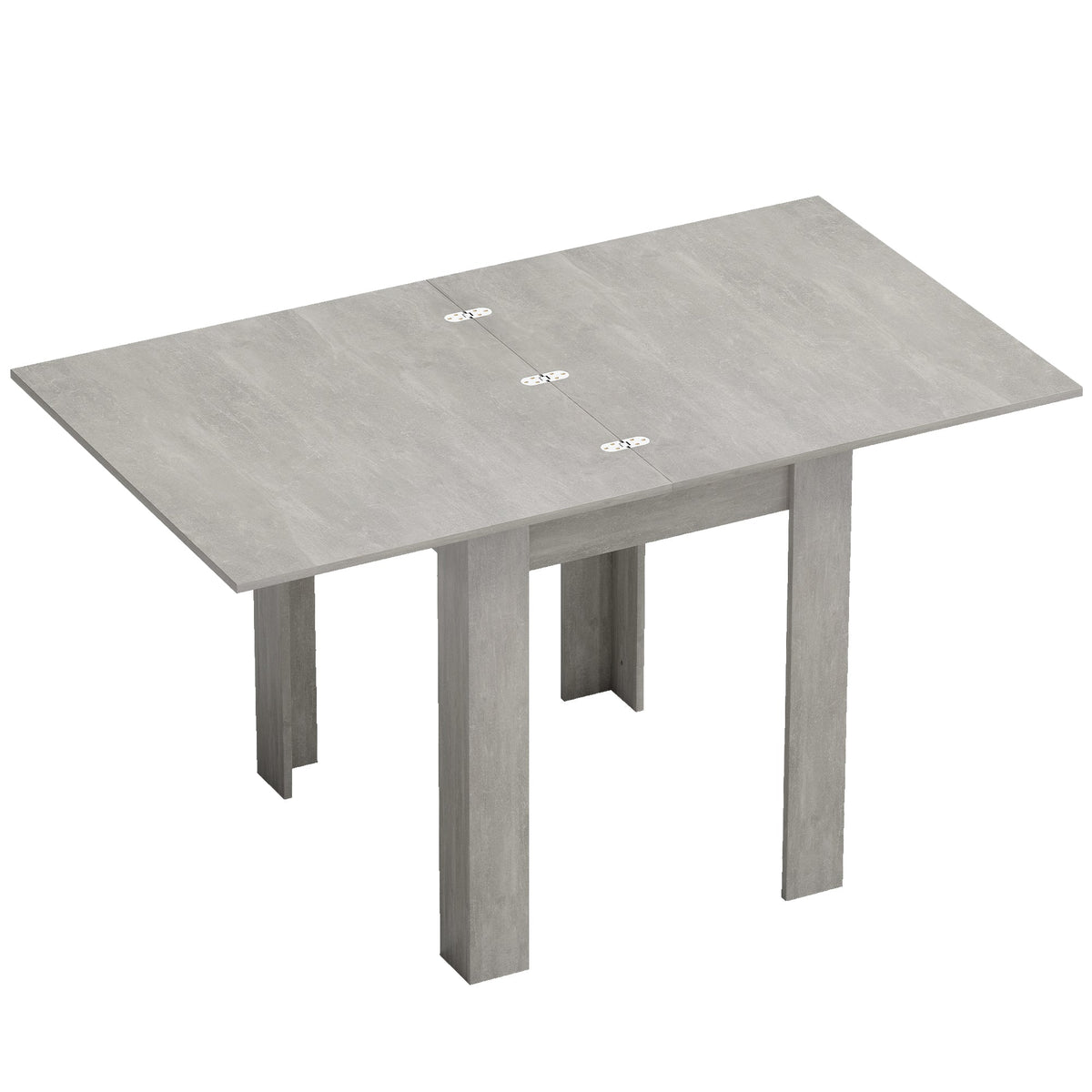 Folding Dining Table for 4-6, Rectangular Extendable Drop Leaf Table for Small Spaces, Dining Room, Kitchen, 140 x 80 x 77.5 cm, Grey