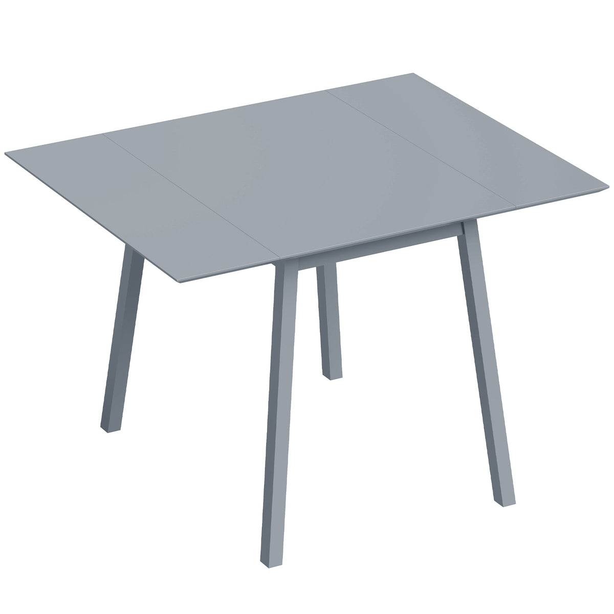 Solid Wood Folding Dining Table, Drop Leaf Table for 2-4 People, Rectangle Kitchen Table for Small Space, Grey