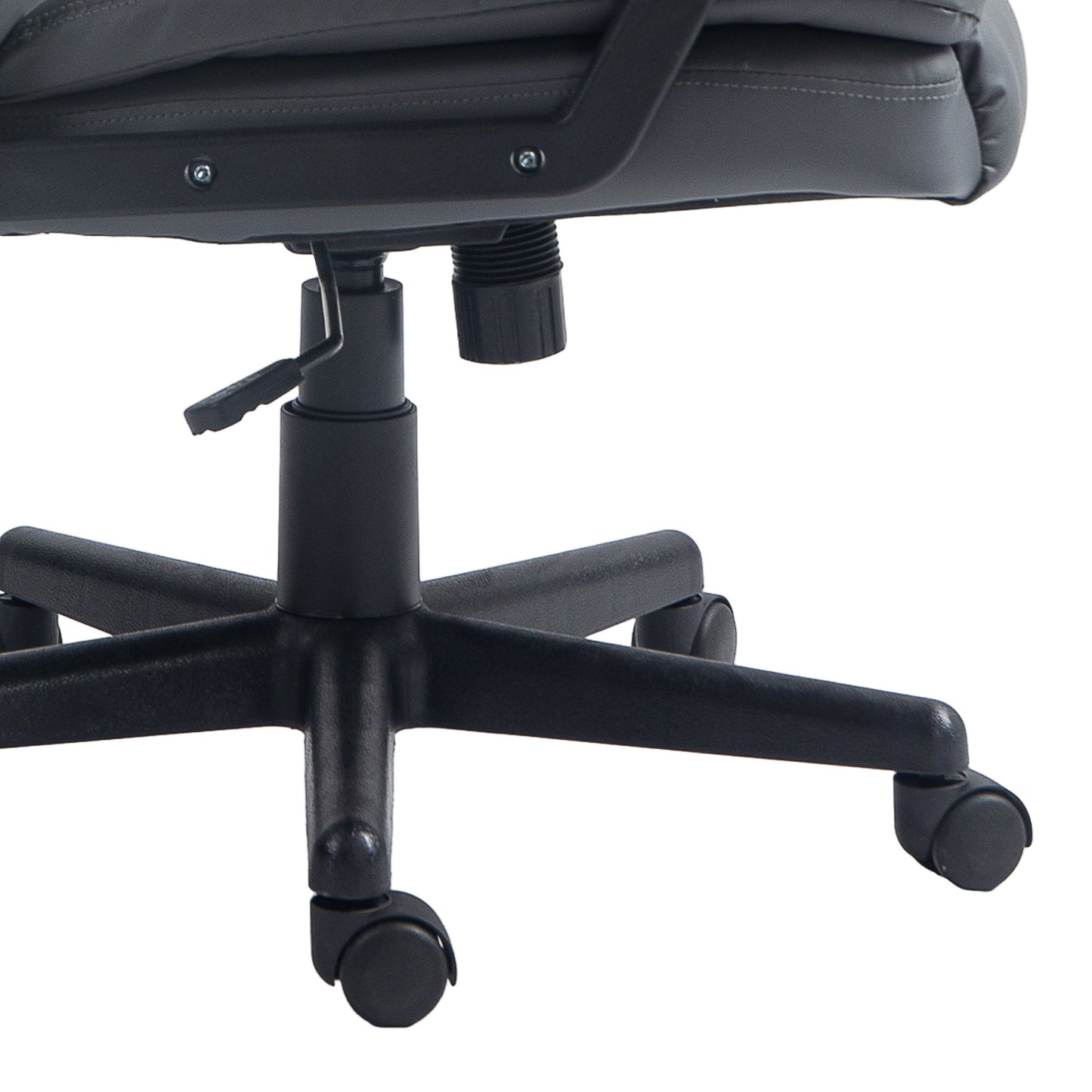 HOMCOM Office Chair, Faux Leather Computer Desk Chair, Mid Back Executive Chair with Adjustable Height and Swivel Rolling Wheels for Home Study, Dark Grey