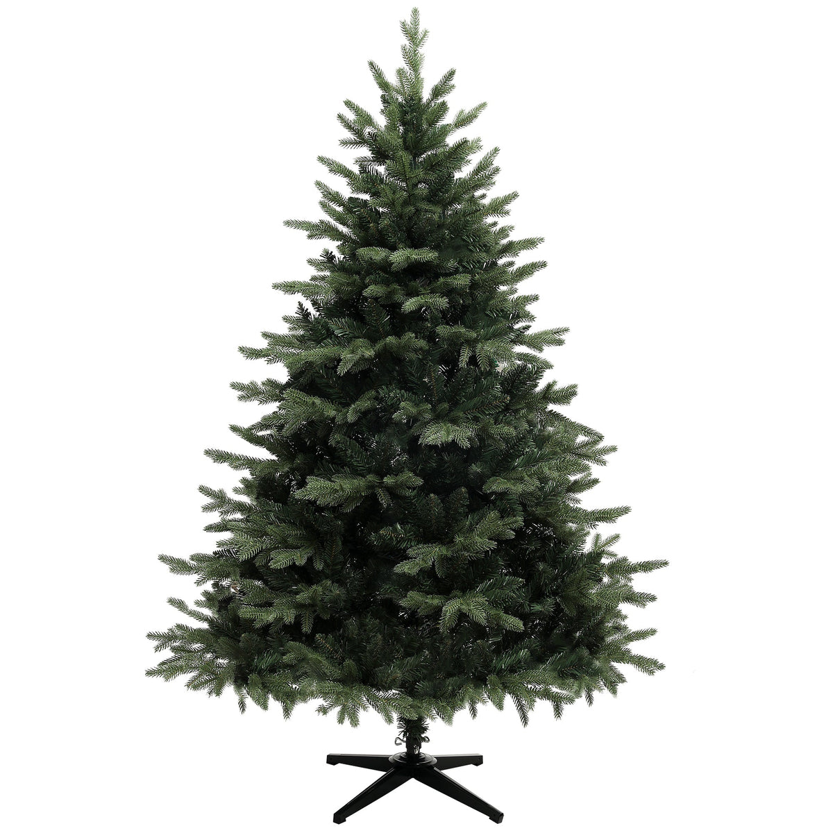 6ft Artificial Spurce Christmas Tree with 1696 Branch Tips and Foldable Steel Base, Realistic Hinged Xmas Tree for Home Office, Green