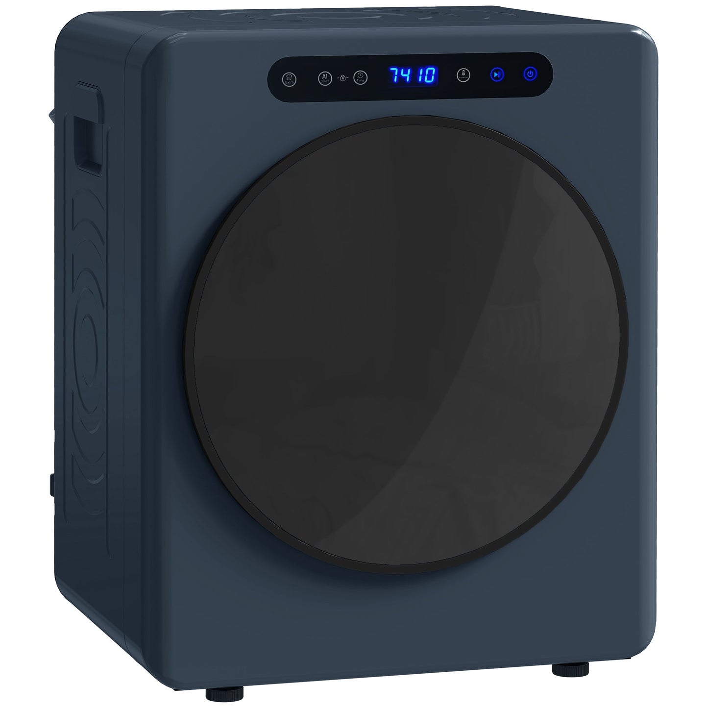5kg Vented Tumble Dryer, 1000W Compact Freestanding Front Tumble Dryer with Stainless Steel Tub, Timer, 6 Heat Settings, Small Portable Clothes Drying Machine, Blue