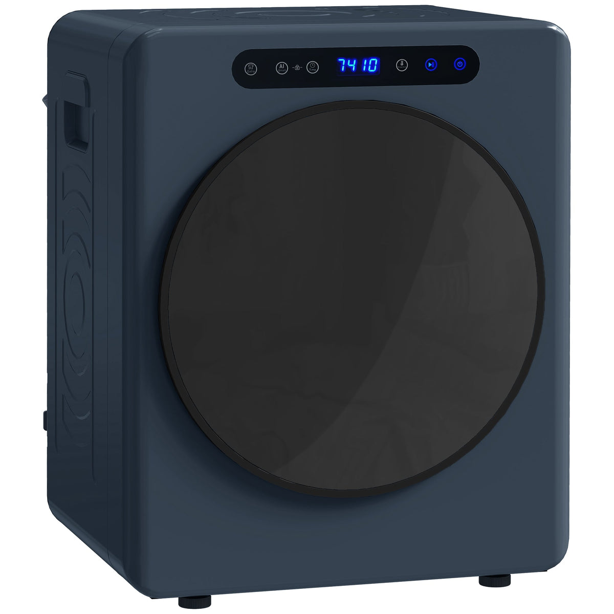 5kg Vented Tumble Dryer, 1000W Compact Freestanding Front Tumble Dryer with Stainless Steel Tub, Timer, 6 Heat Settings, Small Portable Clothes Drying Machine, Blue