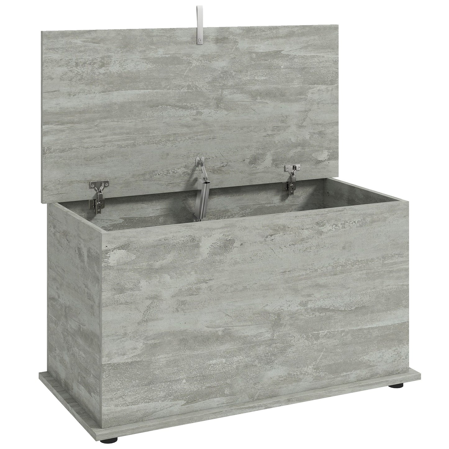 Storage Chest, Large 102L Blanket Box, Shoe Bench with Safety Hinged Lid, Storage Trunk, Bed End Bench for Bedroom, Hallway, Living room, Playroom, 80 x 40 x 45cm, Grey