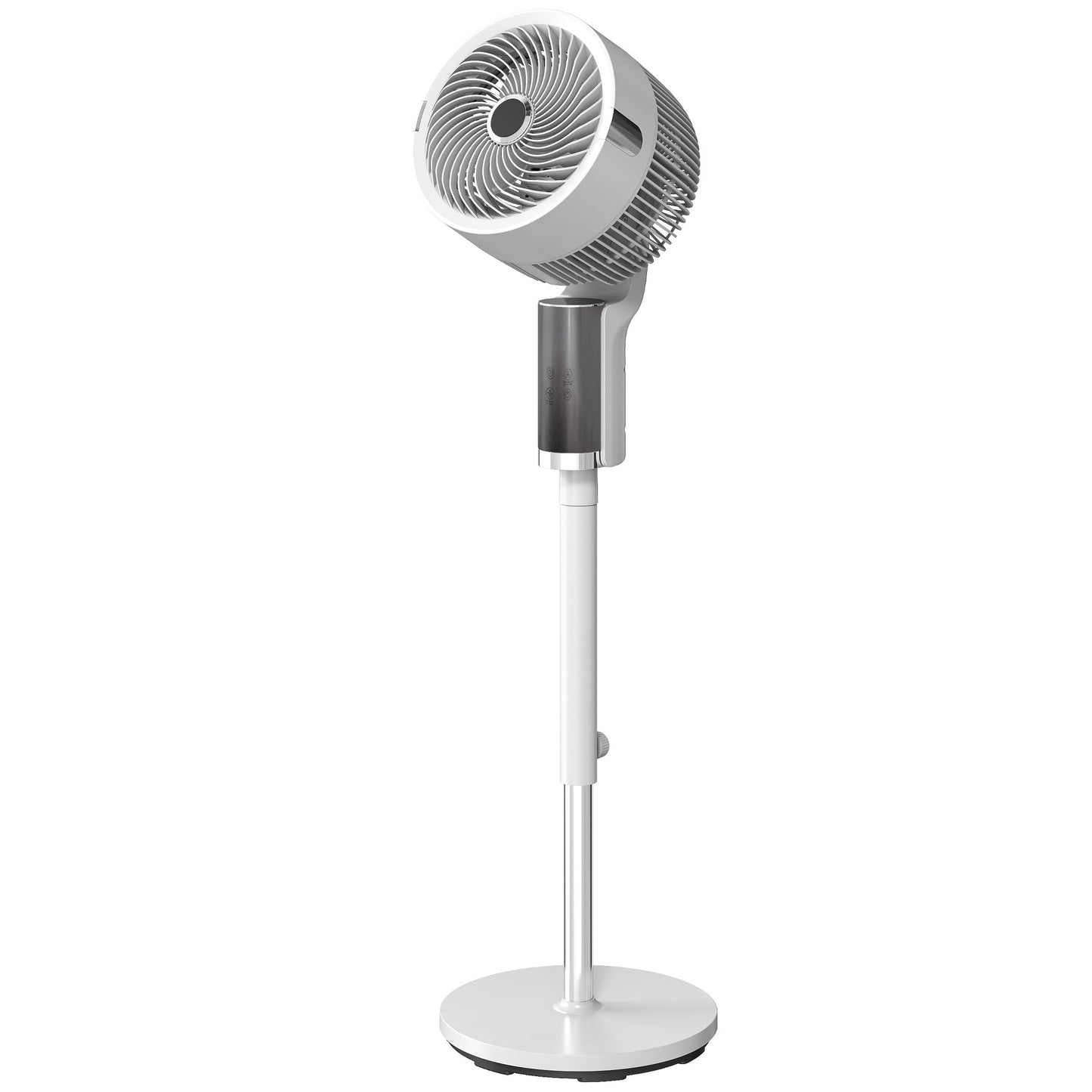 20 dB Silent Standing Fan for Bedroom, 44" Pedestal Fan with 55° Oscillating, 90° Vertical Tilt, 8 Speeds, LED Light, Remote Control, 12H Timer, Adjustable Height, White