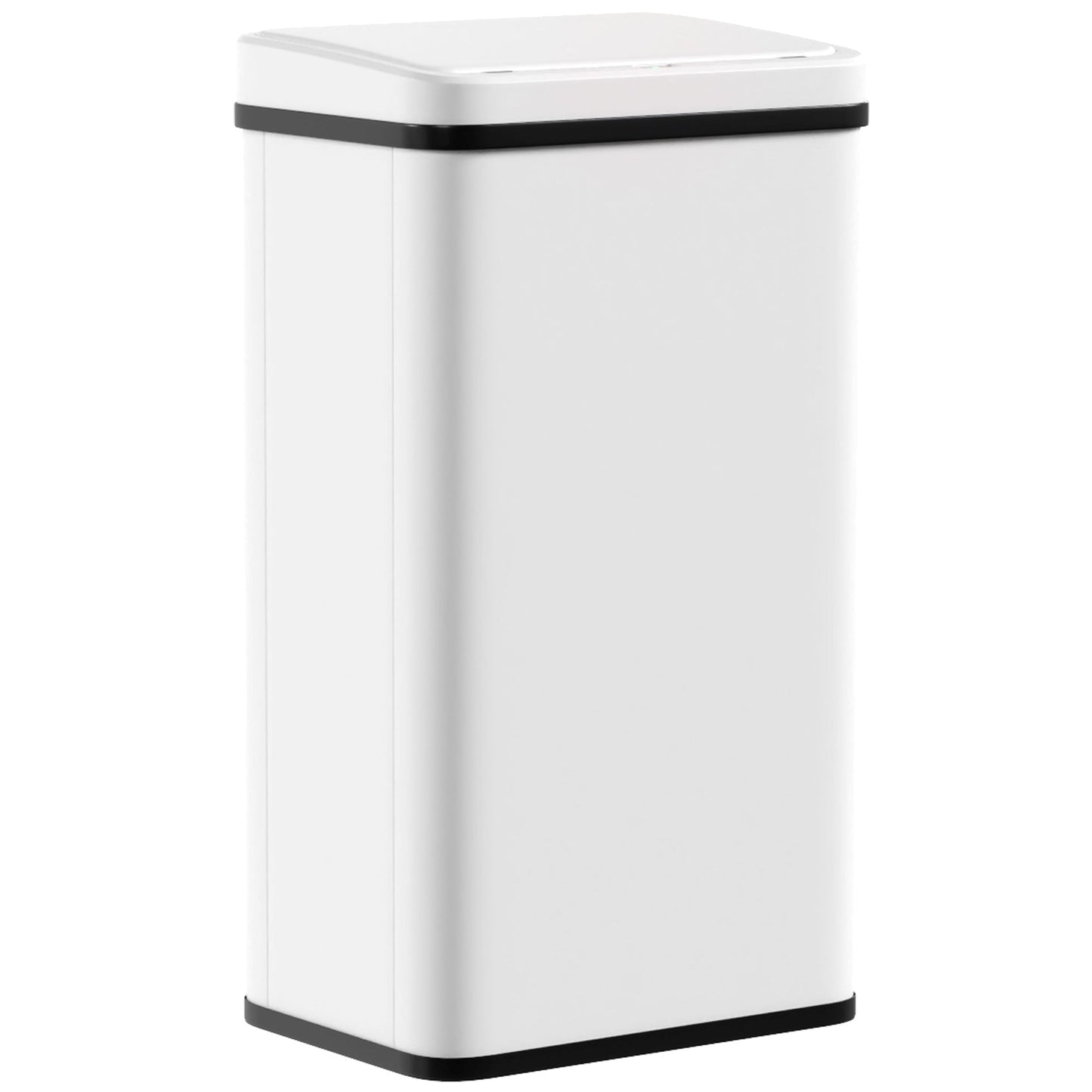 50L Sensor Bin with Quiet Soft-Close Lid, Automatic Touchless Motion Sensor Kitchen Bin with Fingerprint Resistant Stainless Steel for Hygienic Gyms, Home Office Use, White