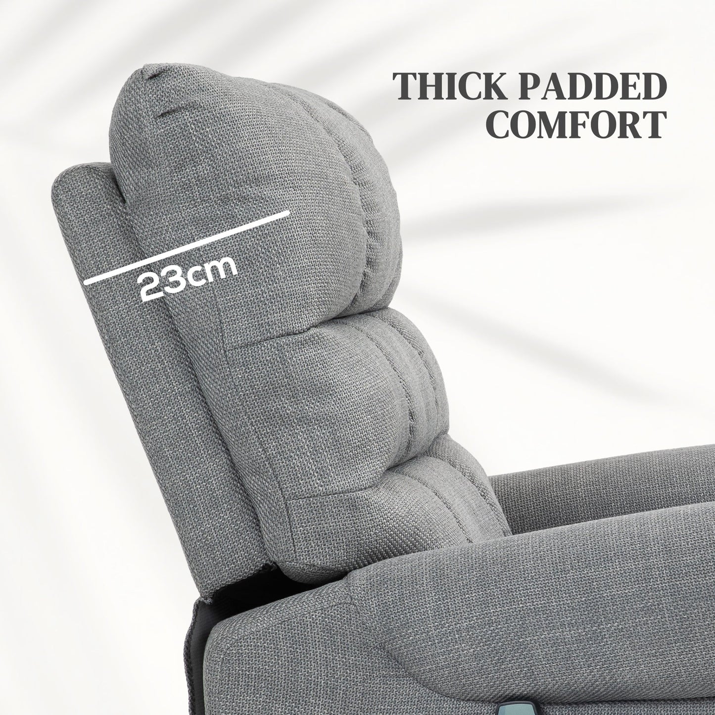 HOMCOM Power Lift Chair for Elderly, Electric Recliner Armchair with Massage and Heat, Type C and USB Ports, Fabric Riser and Reclining Chair with Side Pockets, Grey