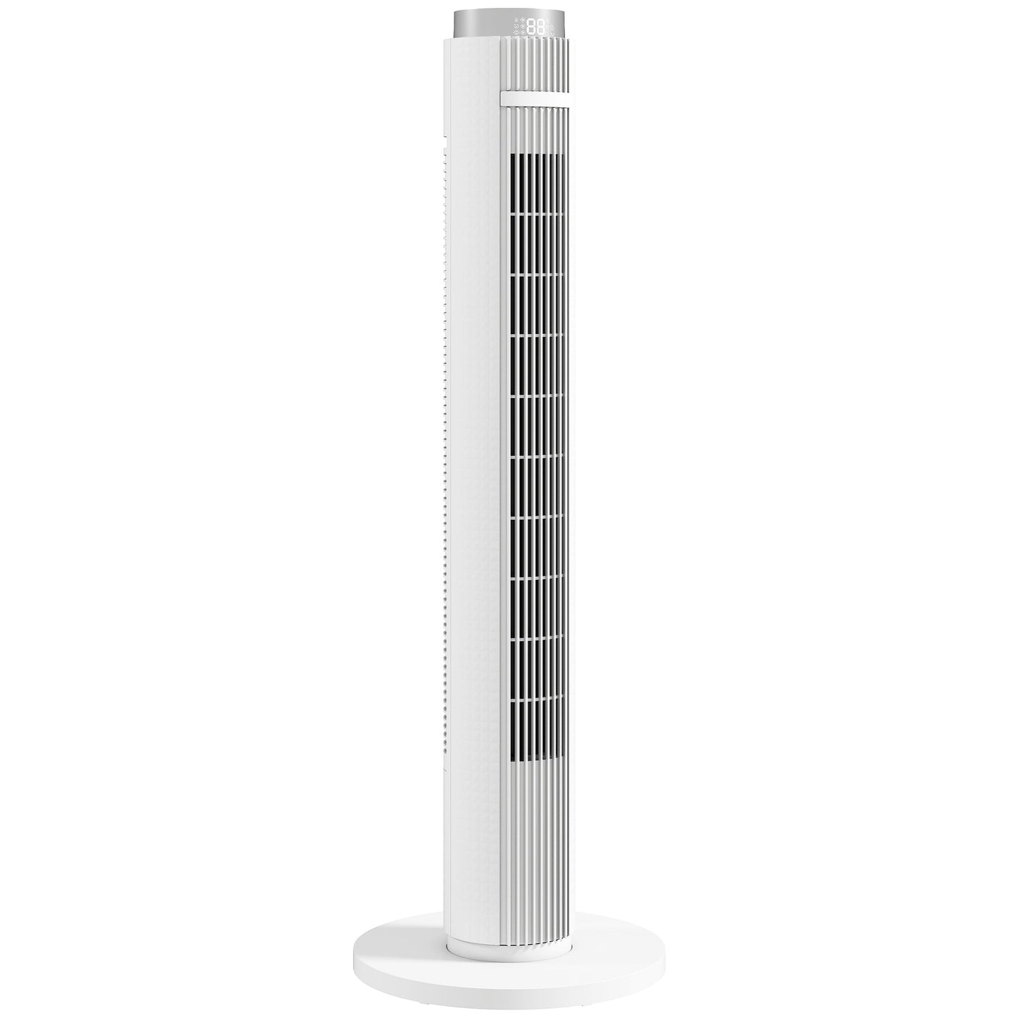 96 cm Tower Fan, Standing Floor Fan with Remote Control, WiFi App Control, 65° Oscillating, 3 Speed 4 Modes, 12 Hour Timer and Night Light for Bedroom Office, White