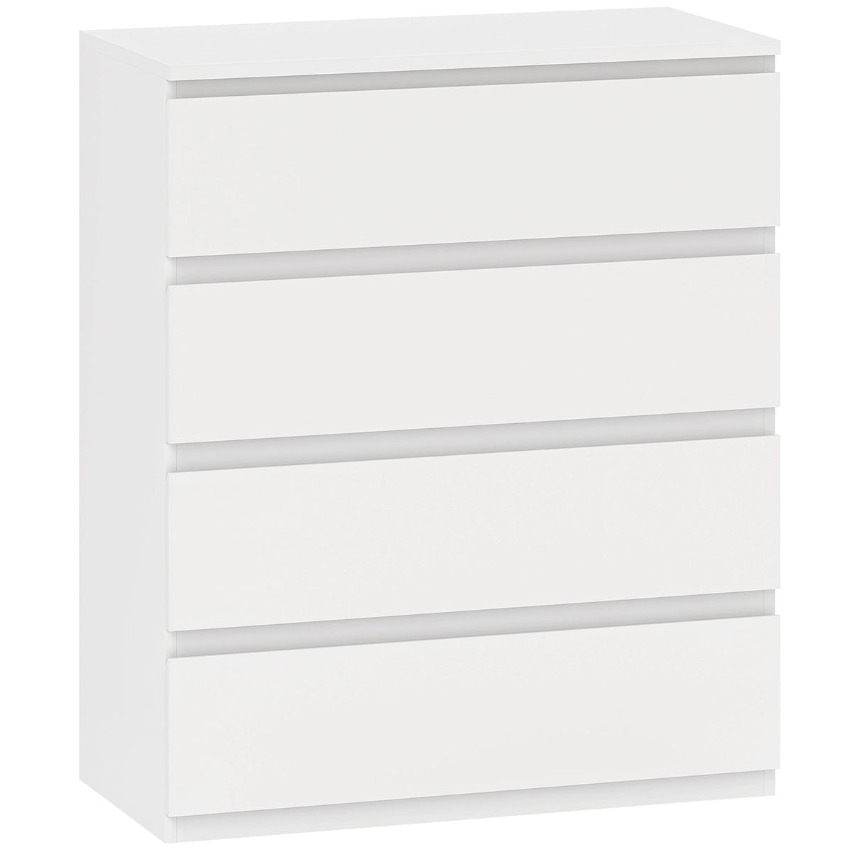Chest of Drawers, 4-Drawer Storage Organiser Unit for Bedroom, Living Room, 80 x 39 x 95cm, White