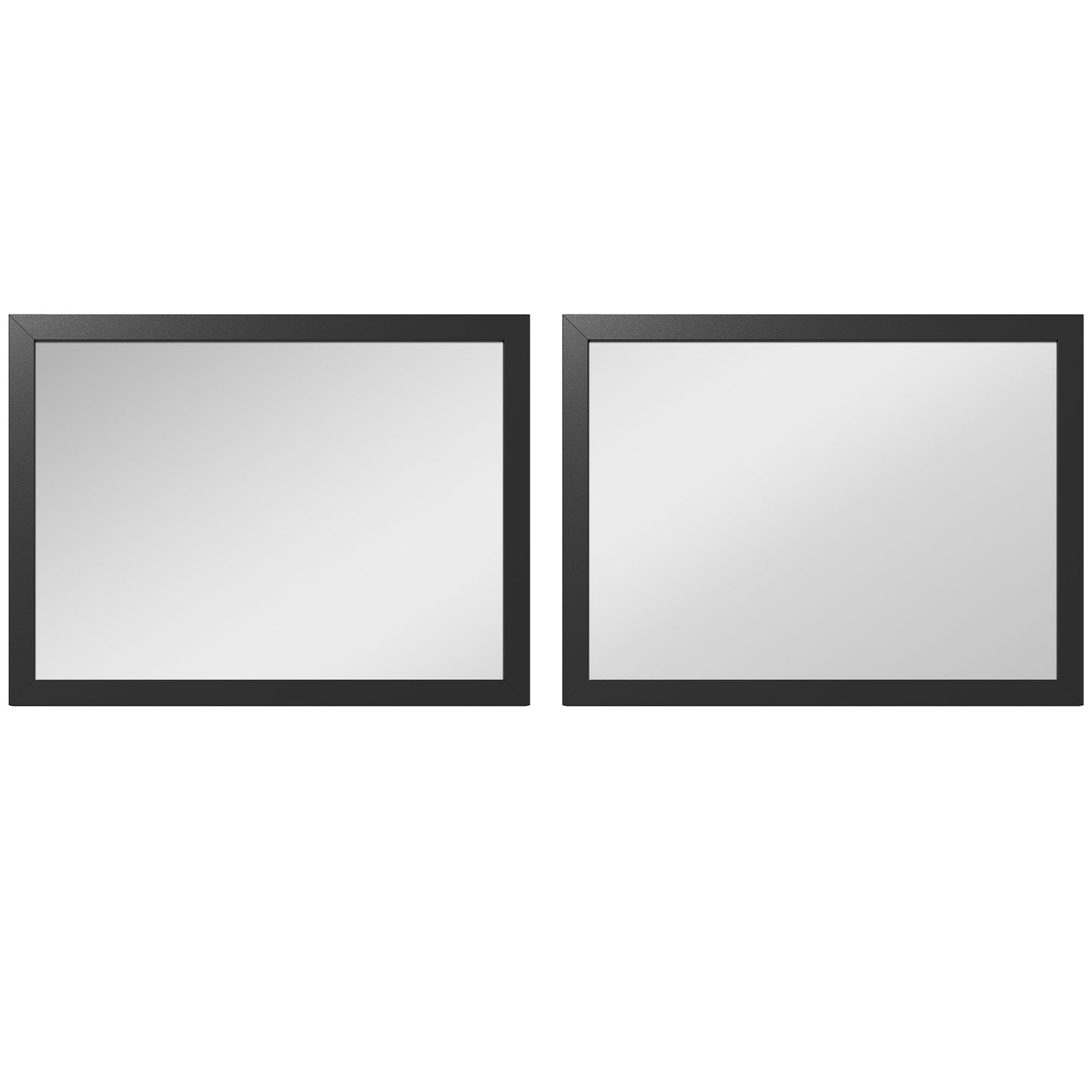 Decorative Rectangular Wall Mirror, 40W x 30H cm Wall-Mounted Bathroom Mirror for Living Room, Bedroom, Hallway, Set of 2, Black