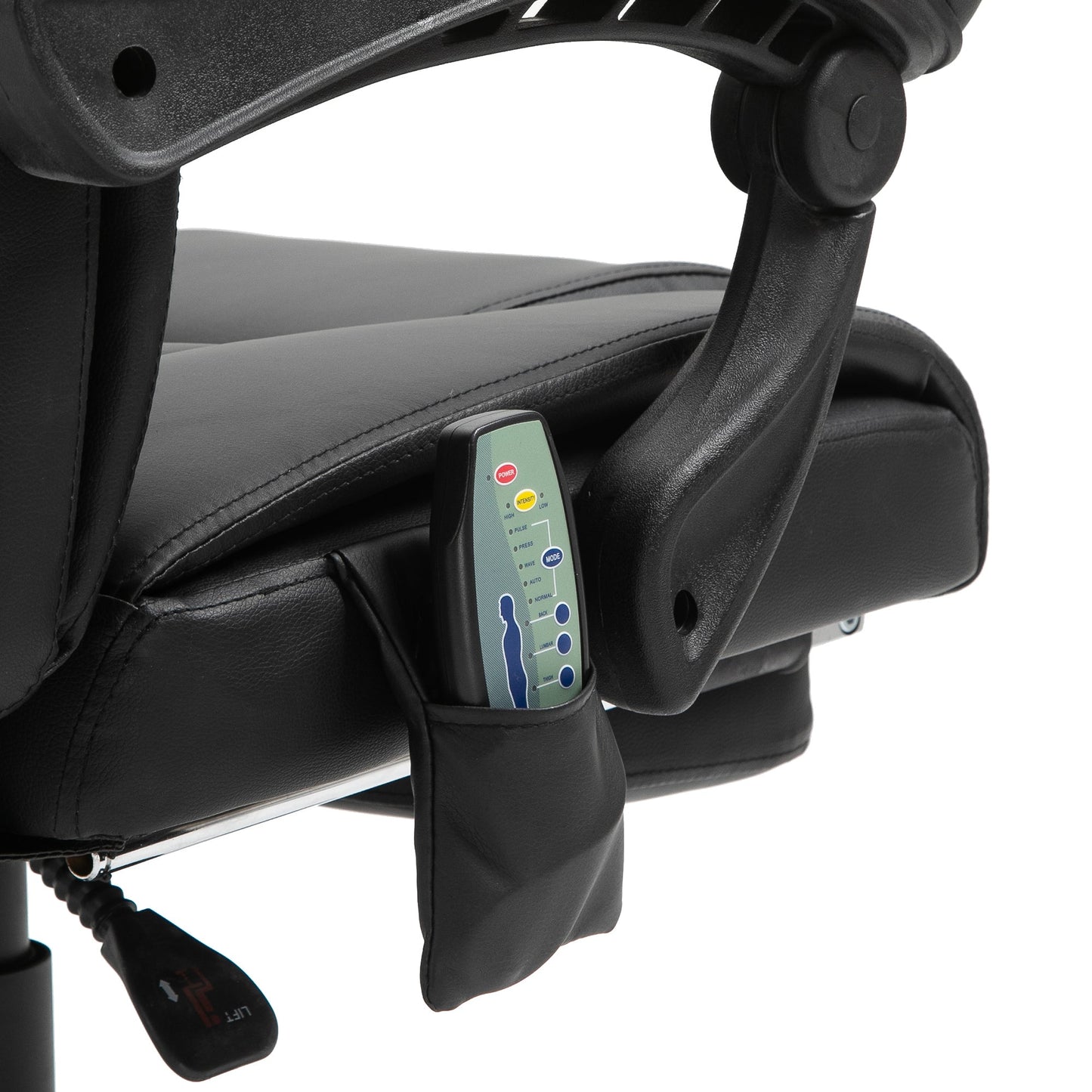 Vinsetto 6-Point Massage Office Chair, PU Leather Desk Chair with Adjustable Height and Footrest for Home Office, Black