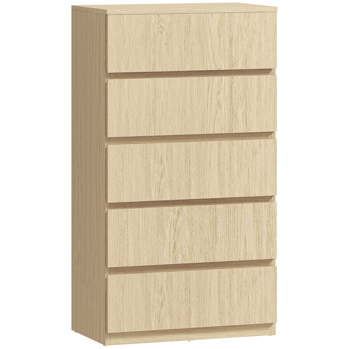 Chest of Drawers, 5 Drawers Storage Cabinet Floor Tower Cupboard for Bedroom Living Room, Natural Wood