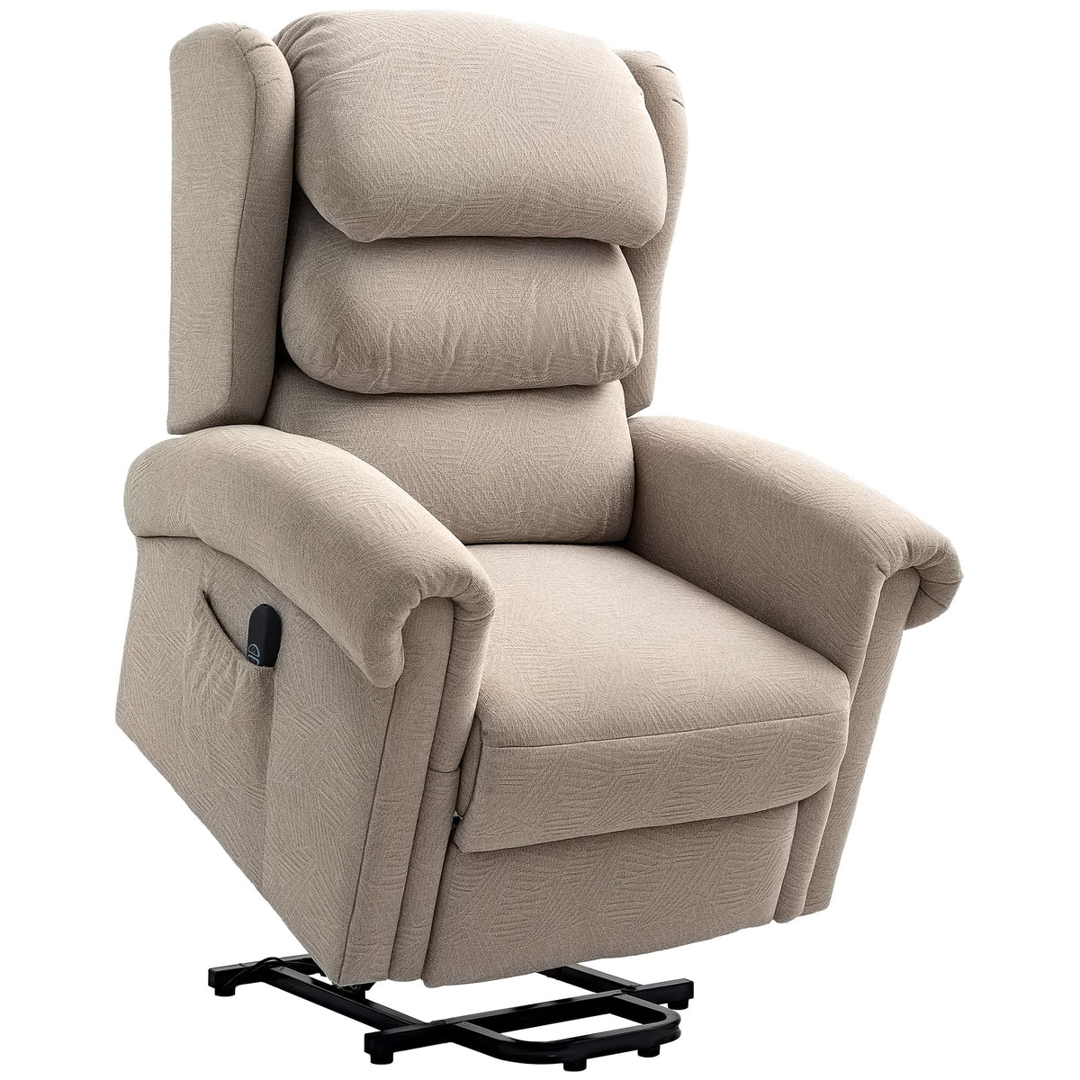 Riser Recliner Chair for Elderly, Velvet Electric Power Lift Chair with Layered Padded Backrest, Spring Cushion, Wide Seat, USB Port, Remote, Side Pockets, Lift Armchair for Living Room, Khaki