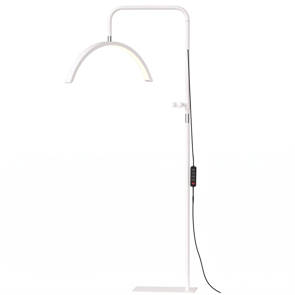 Half Moon Lash Light, Beauty Floor Lamp with 350° Rotatable Head, 7 Colour Temperature and Phone Holder, Dimmable Standing Lamp for Eyelash Extension, Tattoo, Nails, Skincare, White