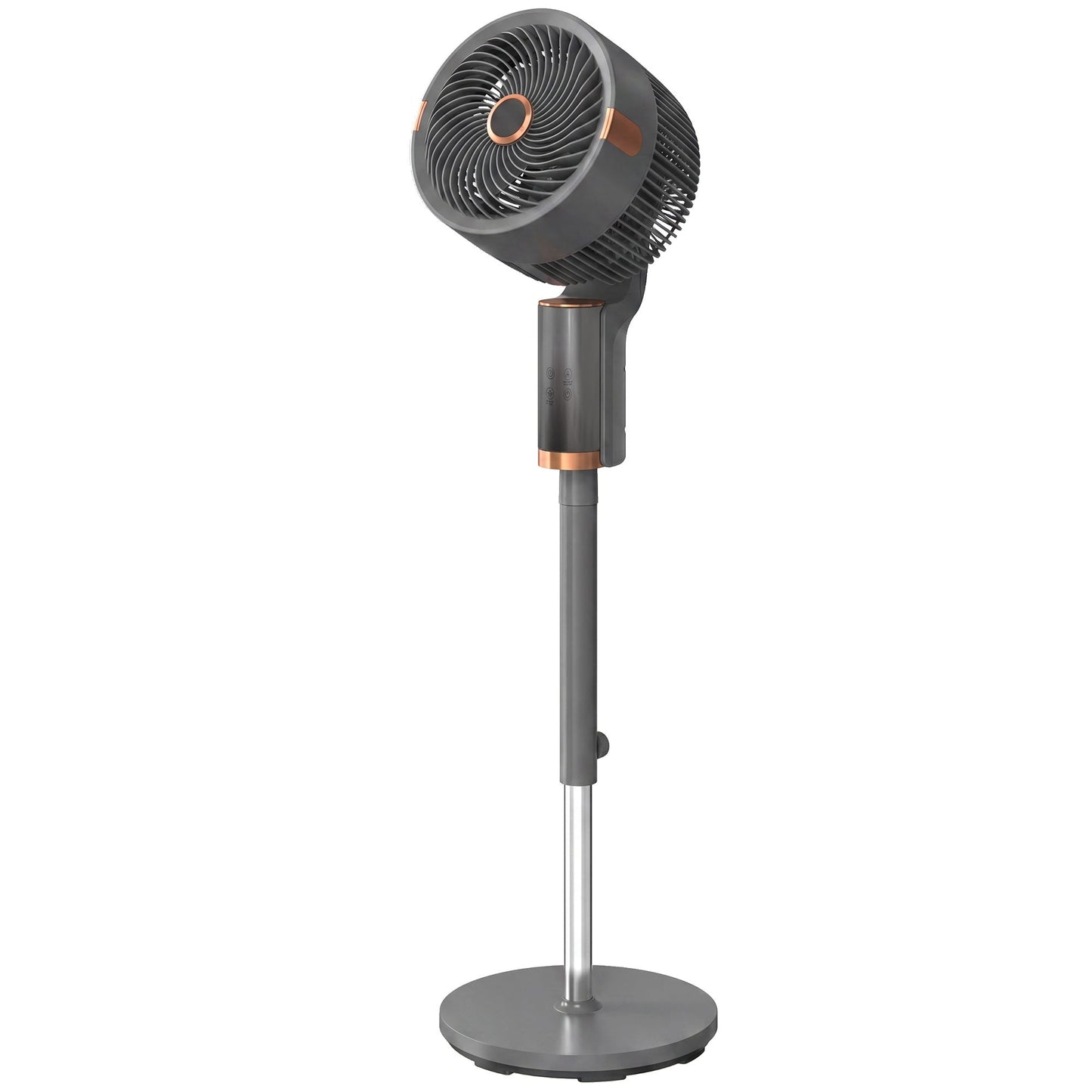 20 dB Silent Standing Fan for Bedroom, 44" Pedestal Fan with 55° Oscillating, 90° Vertical Tilt, 8 Speeds, LED Light, Remote Control, 12H Timer, Adjustable Height, Grey