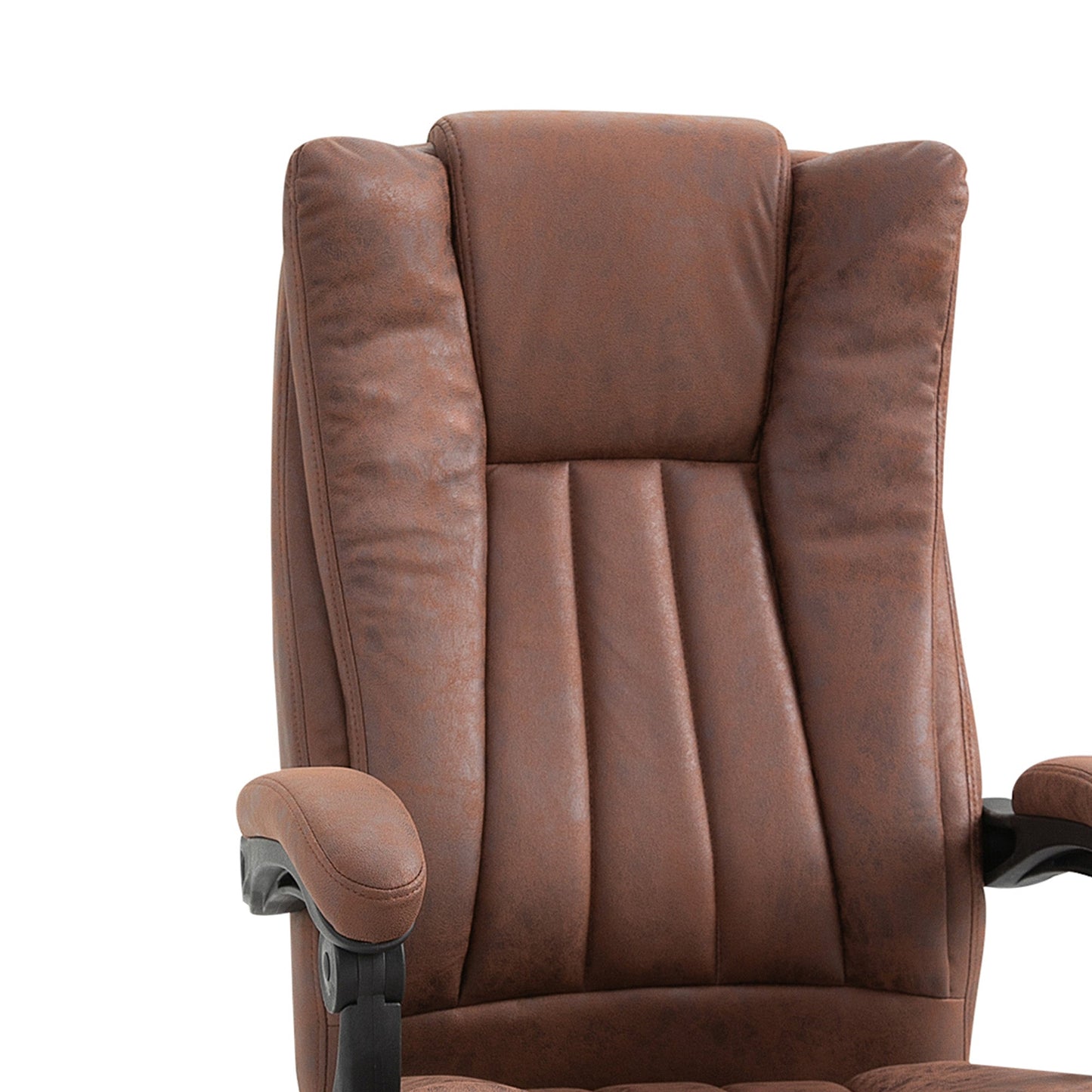 Vinsetto Office Chair with Massage and Heat, Microfibre Reclining Computer Desk Chair with Footrest and Adjustable Height, Swivel Wheels for Home Office, Brown