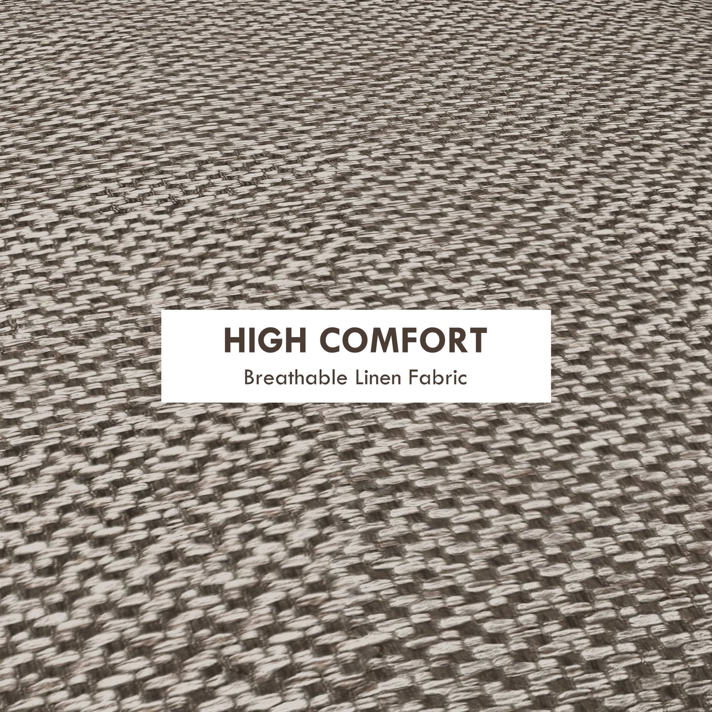 HOMCOM Round Storage Stool, Linen Fabric Upholstered Foot Stool with Removable Top, Padded Seat, Hidden Space and Wooden Legs for Living Room, Light Grey