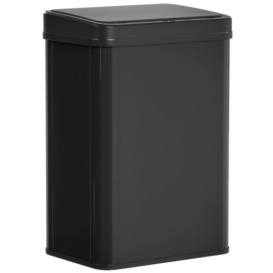 40L Sensor Bin with Quiet Soft-Close Lid, Automatic Touchless Motion Sensor Kitchen Bin with Fingerprint Resistant Stainless Steel for Hygienic Gyms, Home Office Use, Black