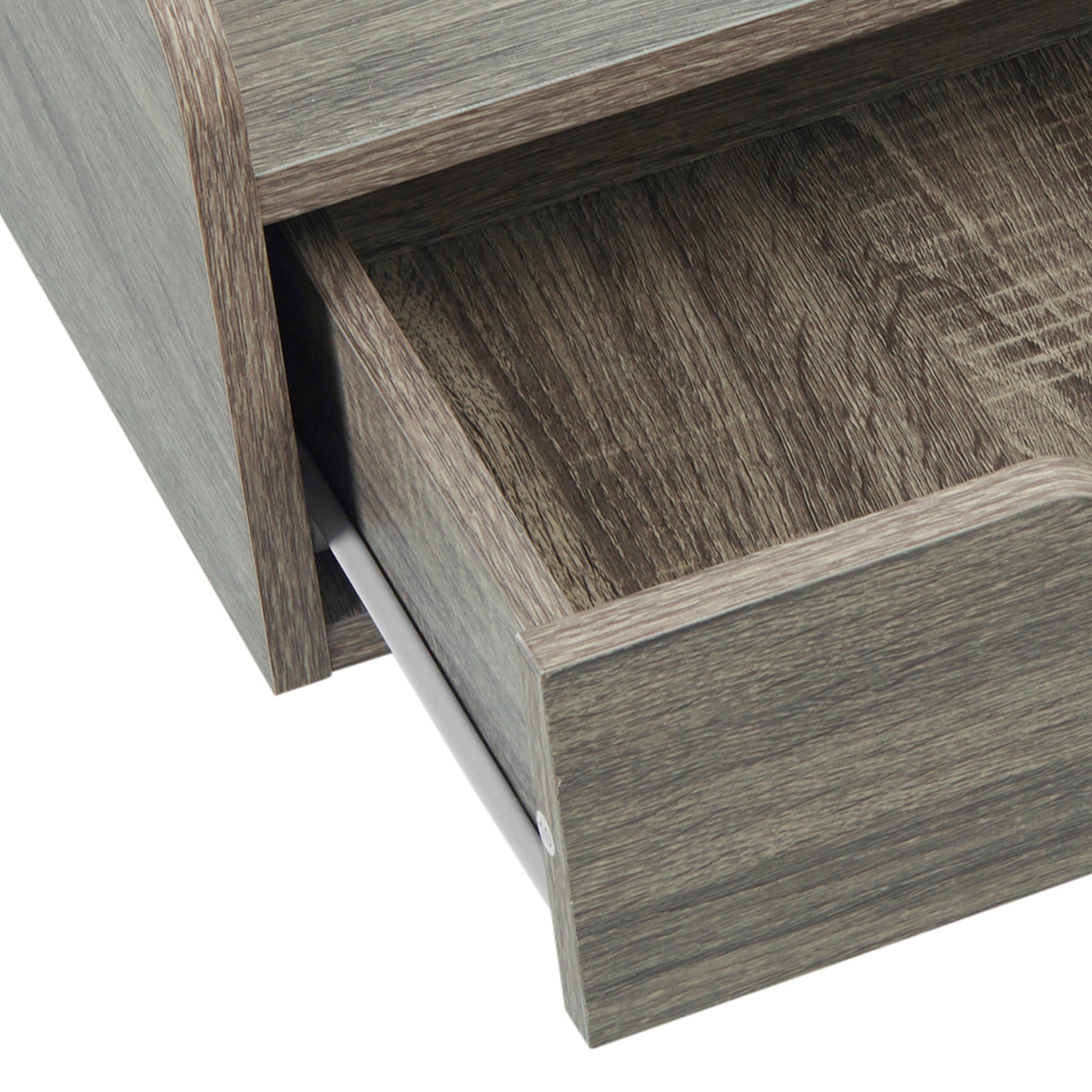 HOMCOM Floating Nightstand Set of 2 Wall Mounted Bedside Table with Storage Drawer for Bedroom, Grey