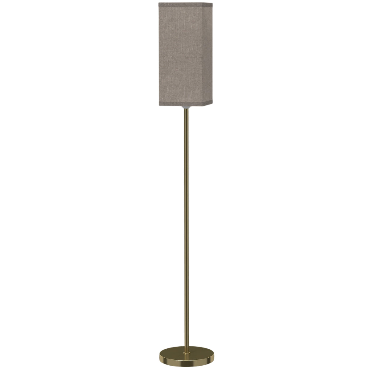 Floor Lamp, Modern Standing Lamp with Linen Shade and Foot Switch, Tall Lamps for Living Room and Bedroom, Bulb not Included, Gold Tone
