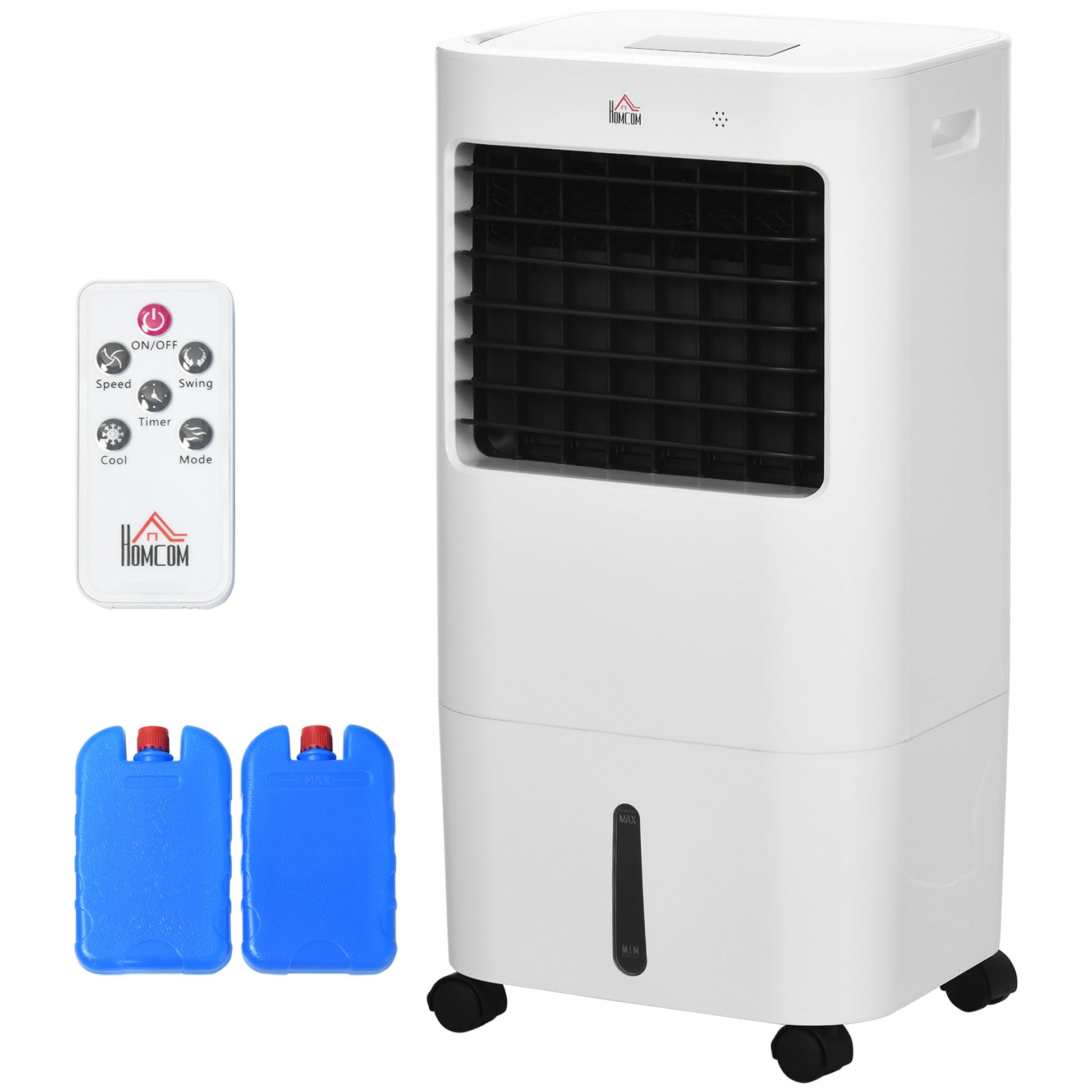 HOMCOM 3-in-1 Evaporative Mobile Air Cooler Cooling Fan Humidifier for Home Office