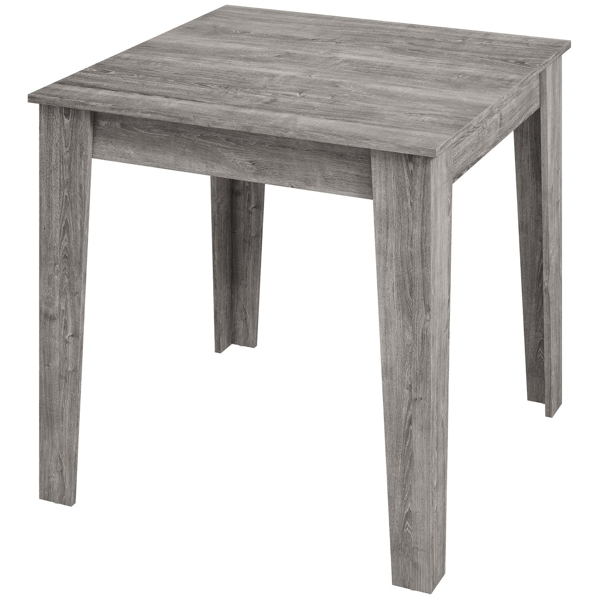 Dining Table for 4, 80L x 80W x 75Hcm, Modern Square Kitchen Table with Wood Effect Tabletop, for Dining Room, Kitchen, Living Room, Grey Wood Effect