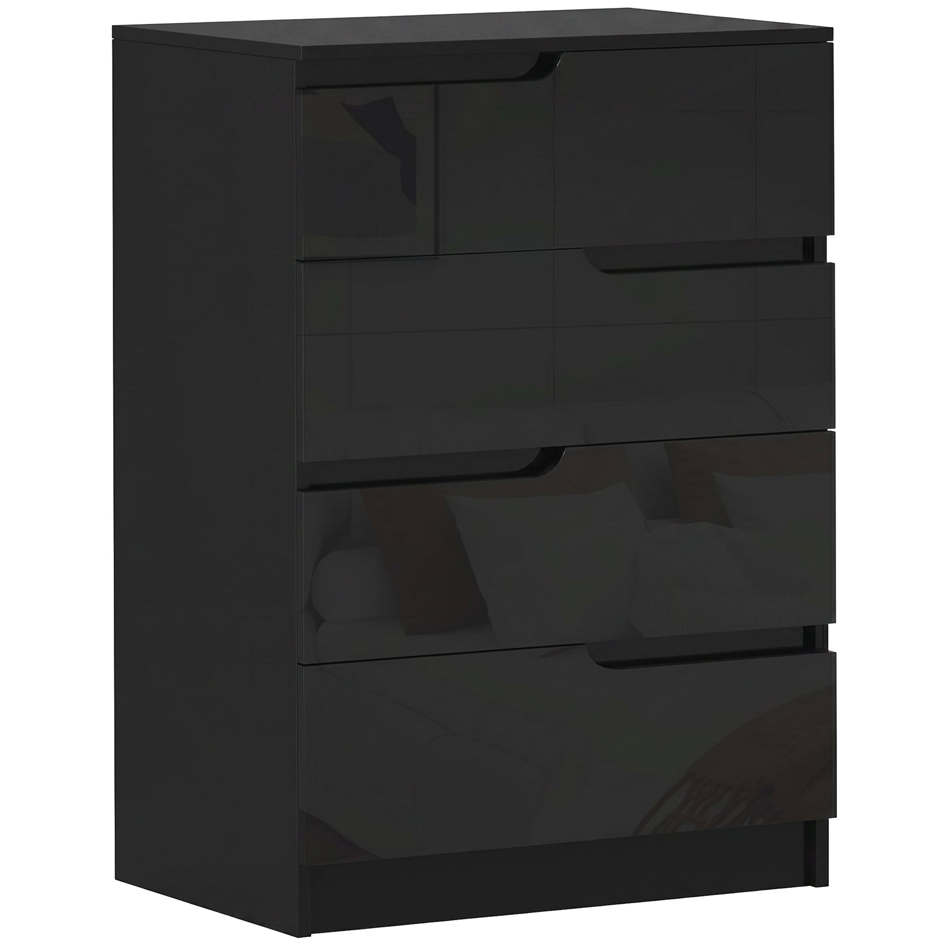Modern Dresser with 4 Drawers, Chest of Drawers for Bedroom, Living Room, 60 x 40 x 85cm, Black