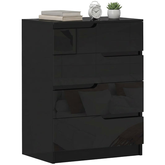 Modern Dresser with 4 Drawers, Chest of Drawers for Bedroom, Living Room, 60 x 40 x 85cm, Black