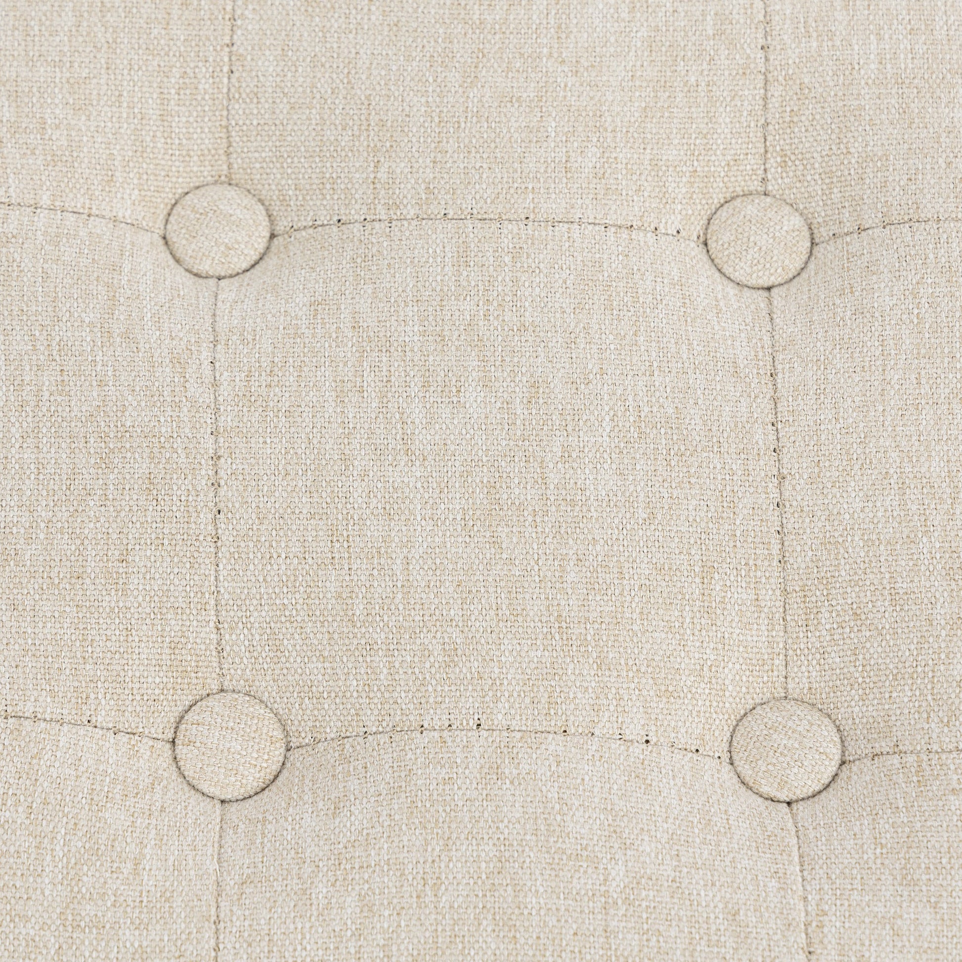 Square Footstool, Small Ottoman with Side Pocket, Linen-look Fabric Footrest Foot Stool with Rubber Wood Legs and Padded Seat for Living Room, Bedroom, Entryway, 35 x 35 x 35cm, Beige
