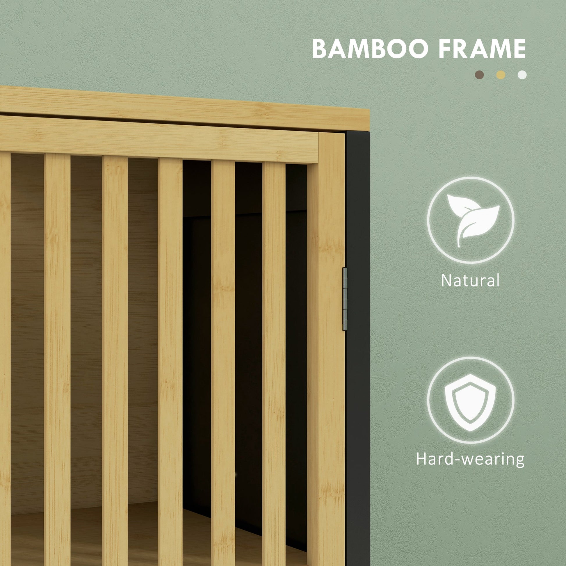 HOMCOM Under Sink Bathroom Cabinet, Bamboo Sink Storage Cabinet, Bathroom Vanity Unit with 2 Slat Doors, Adjustable Shelf and U-Shape Slot for Pipe Fit, Natural