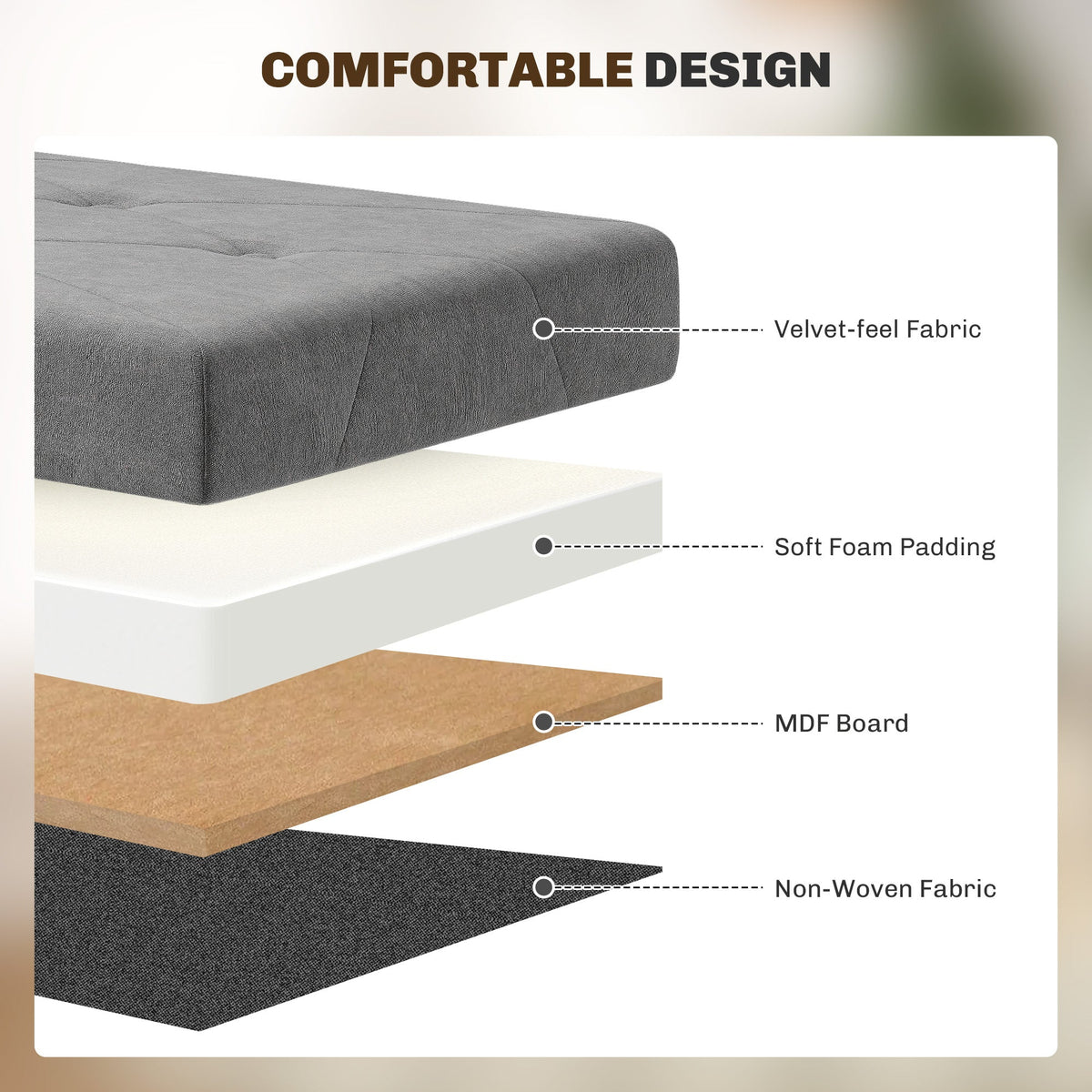 Storage Ottoman Bench, Velvet Upholstered Foldable Ottoman Footrest, Foot Stool with Wood Legs for Living Room, Bedroom, Entryway, Grey