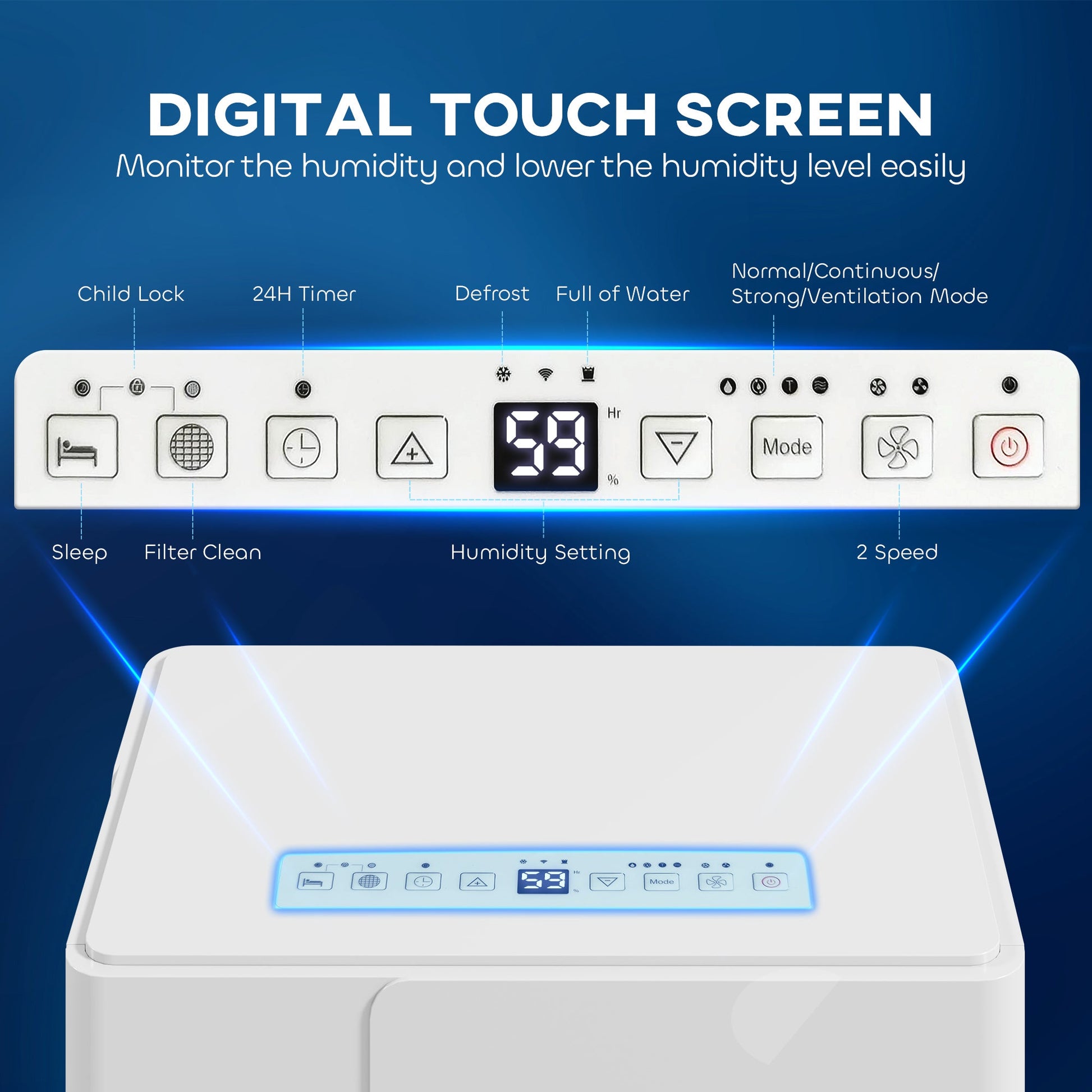 HOMCOM 30L/Day Dehumidifier with Activated Carbon Air Filter, Continuous Drainage, 4.7L Water Tank, 24H Timer, Dehumidifier for Home Damp, Bedroom, Condensation, Mould, Laundry Drying
