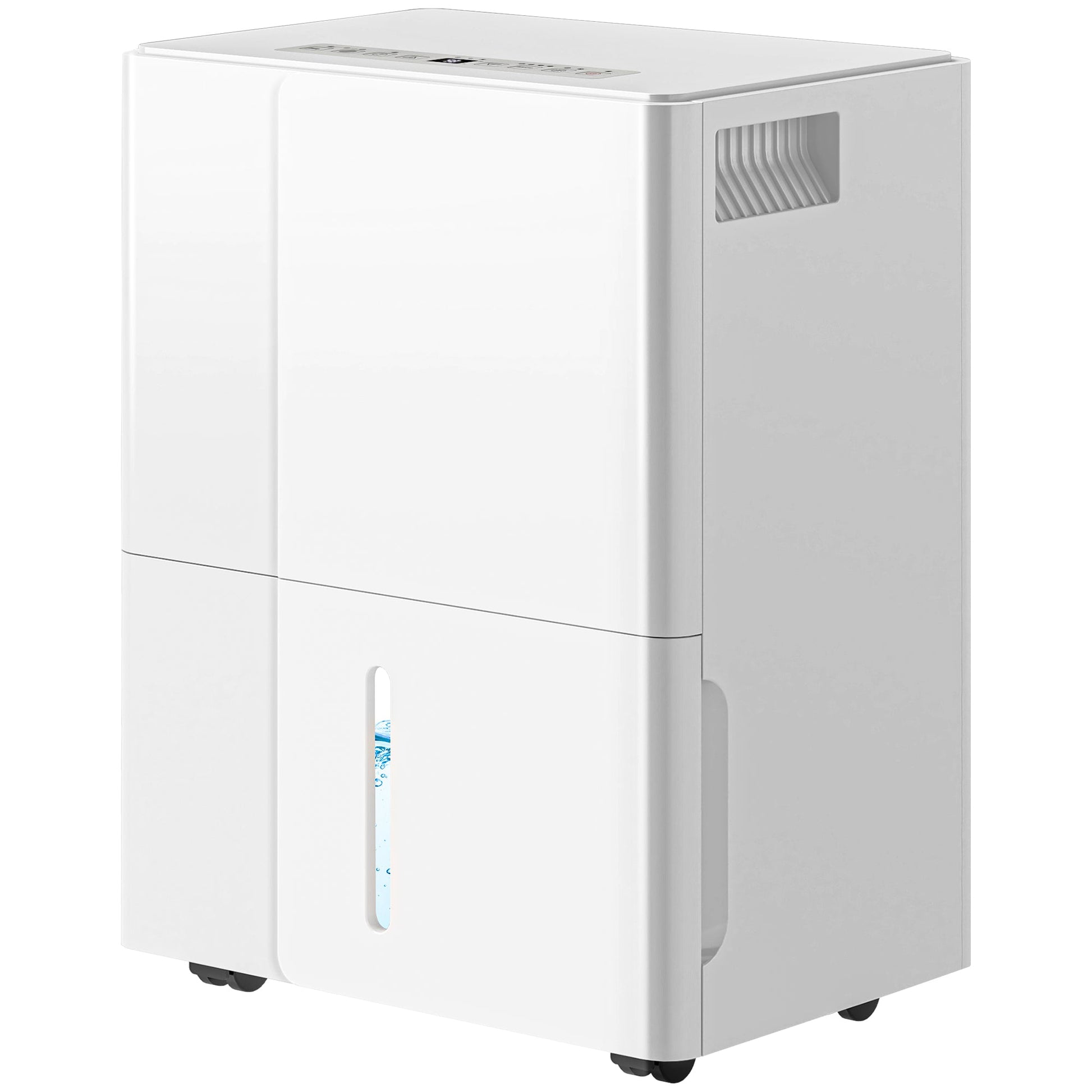 HOMCOM 30L/Day Dehumidifier with Activated Carbon Air Filter, Continuous Drainage, 4.7L Water Tank, 24H Timer, Dehumidifier for Home Damp, Bedroom, Condensation, Mould, Laundry Drying