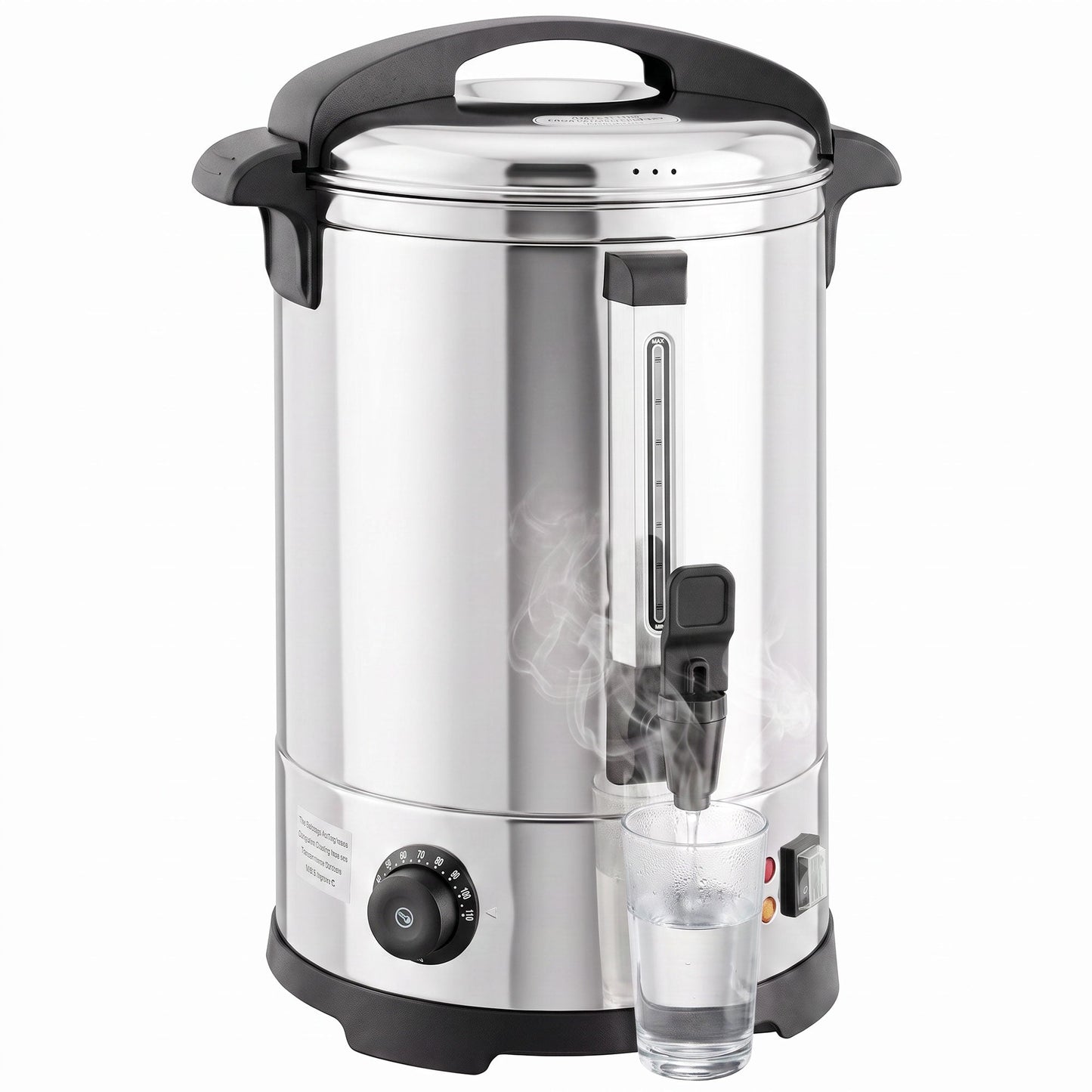 6.5L Catering Urn, 1500W Hot Water Boiler Dispenser with Thermostat, Stainless Steel Tea Urn Kettle with Keep Warm Function, Adjustable Temperature and Easy Pour Tap for Home Office Parties